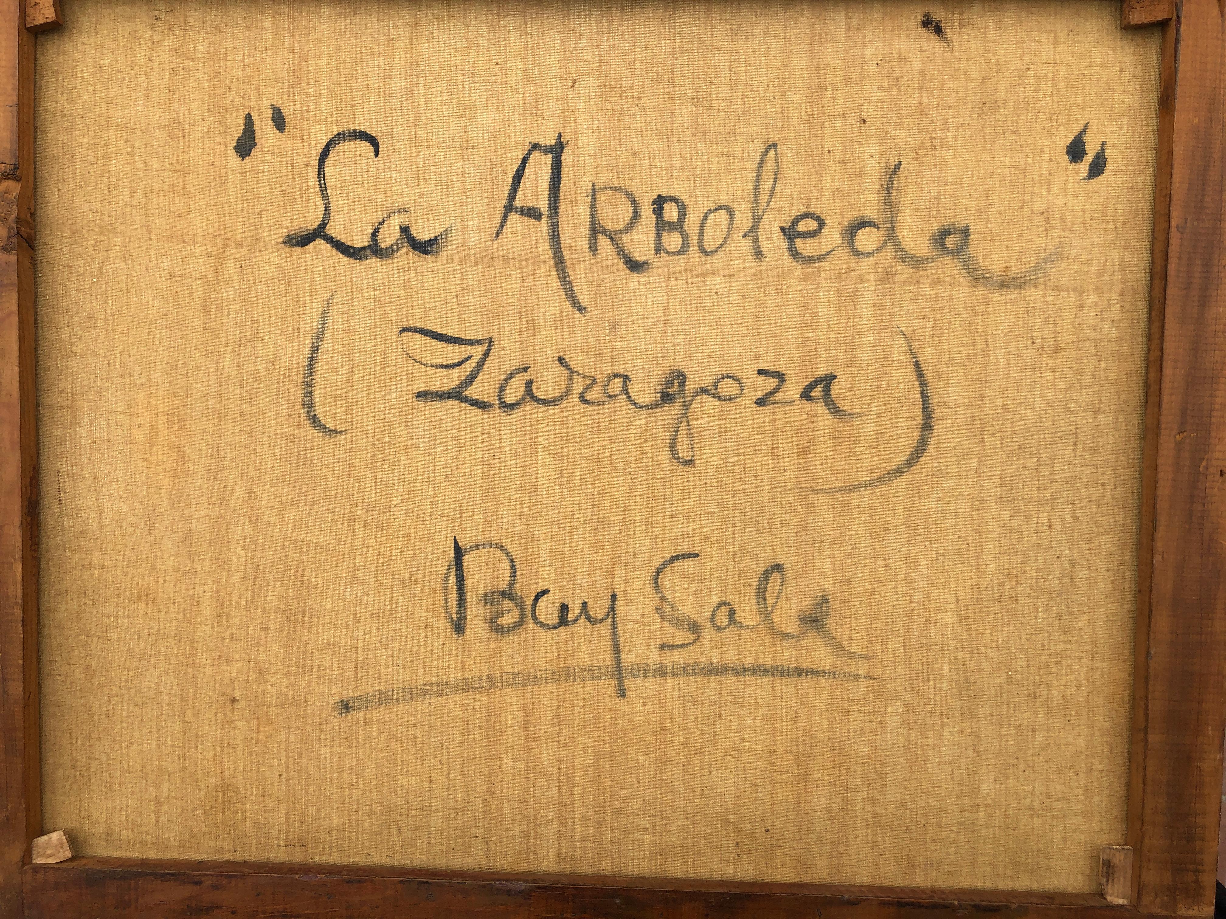 Zaragoza, Espagne, peinture à l'huile sur toile impressionniste de paysage espagnol en vente 3