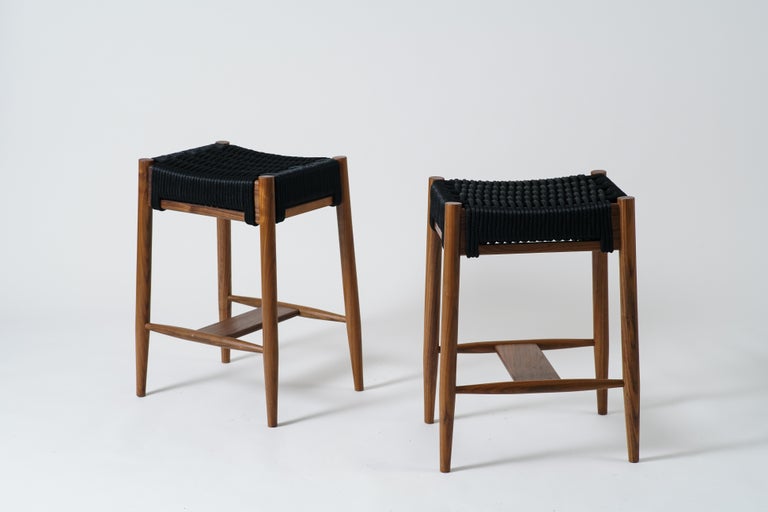 Bay Counter Stool, Handmade Modern Rope Woven Seat Counter Stool For ...