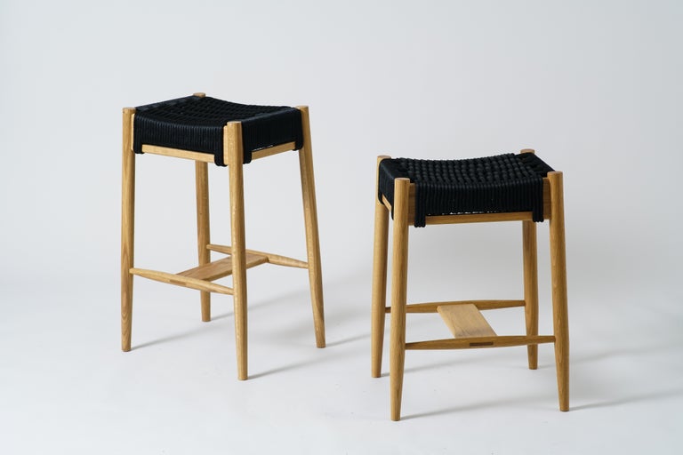 Bay Counter Stool, Handmade Modern Rope Woven Seat Counter Stool For ...