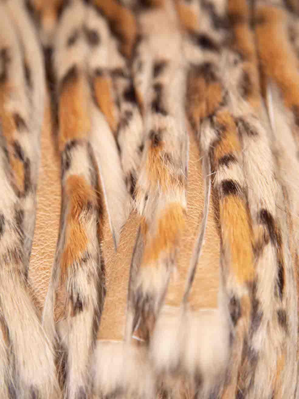 Baya Paris - Écharpe frangée à imprimé léopard - Brown Bon état - En vente à London, GB