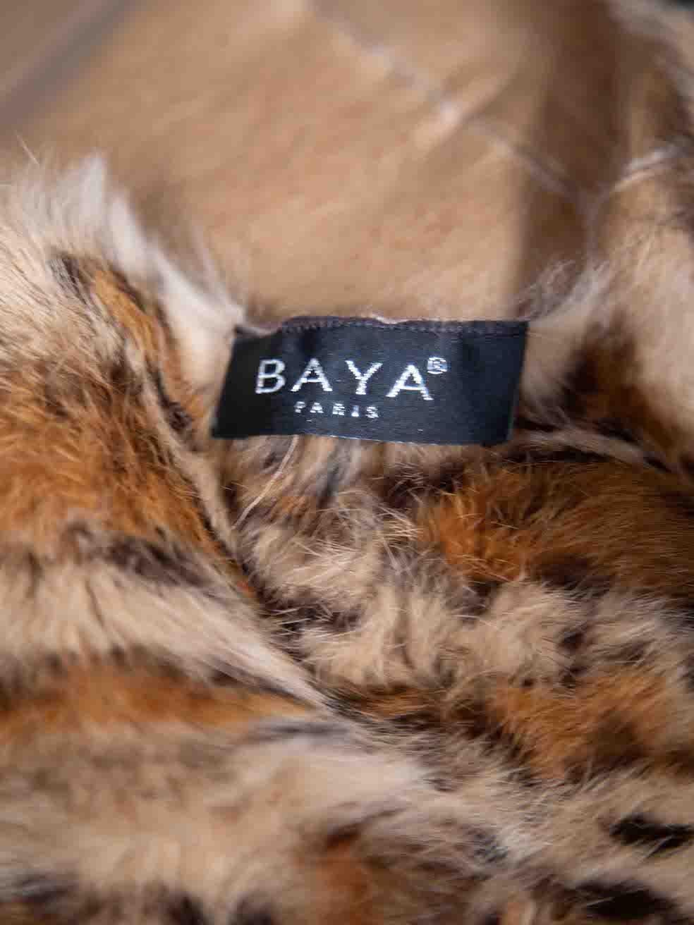 Women's Baya Paris Brown Leopard Print Fringed Scarf For Sale