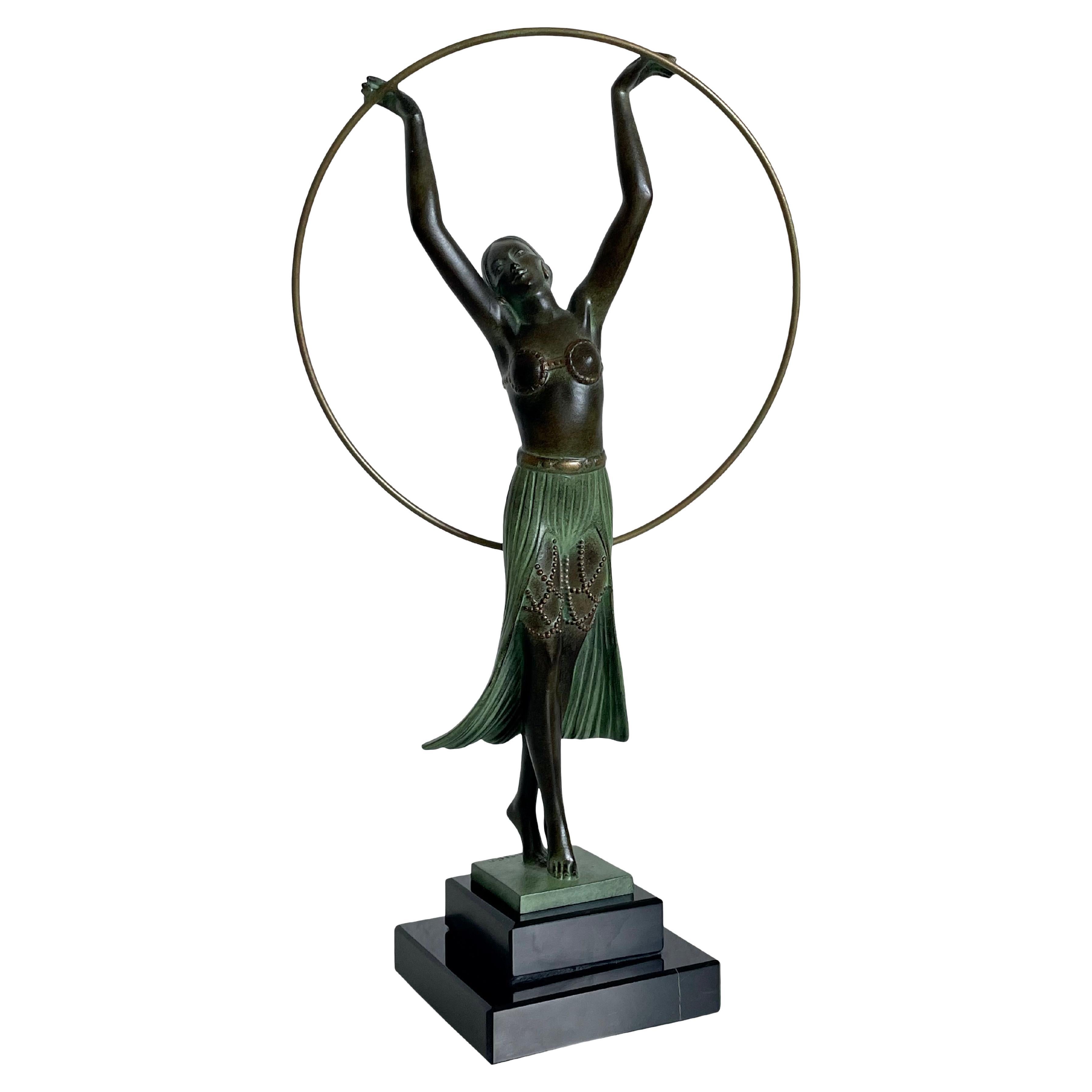 Bayadère Dancer Sculpture in Art Deco Style by Charles for Max Le Verrier