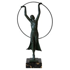 Bayadère Vintage Hoop Dancer Art Deco Sculpture by Charles for Max Le Verrier