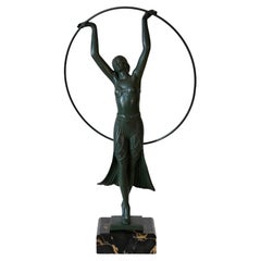 Bayadère Vintage Reifentänzerin Art Deco Skulptur von Charles für Max Le Verrier