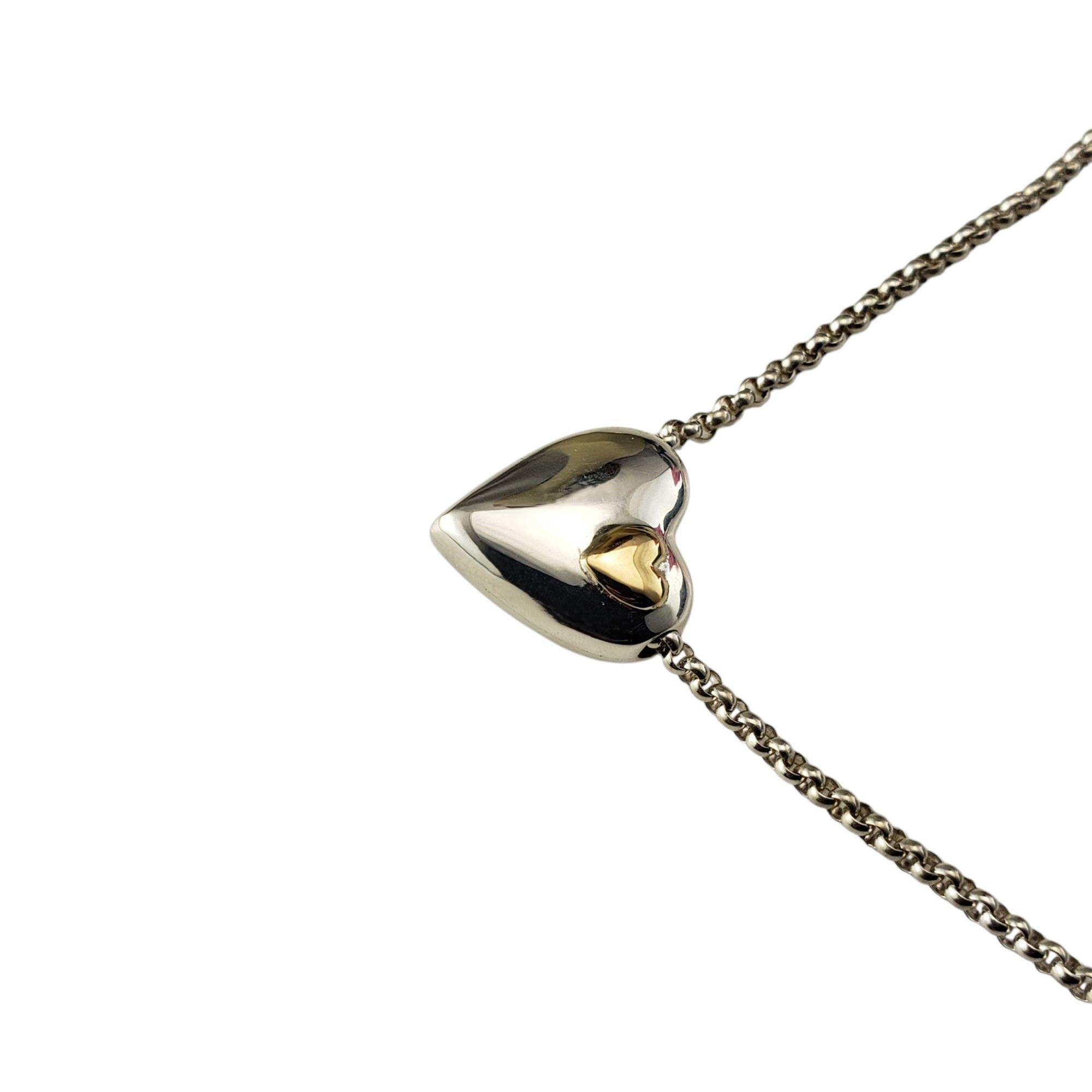Collana con ciondolo a forma di cuore in argento 925 e oro giallo 18 carati Bayanihan #21552 In condizioni buone in vendita a Washington Depot, CT
