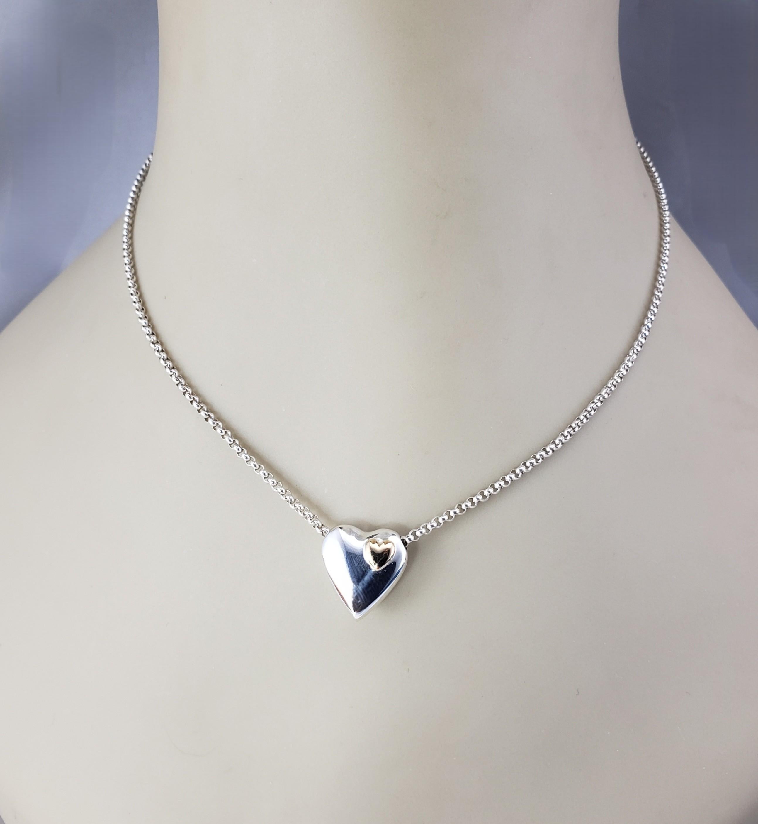 Collana con ciondolo a forma di cuore in argento 925 e oro giallo 18 carati Bayanihan #21552 in vendita 2