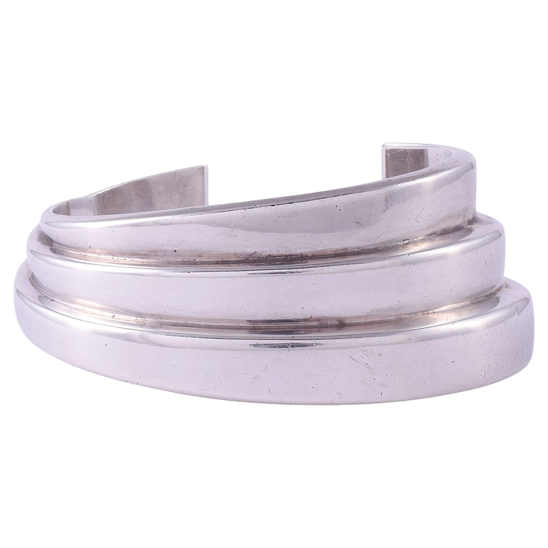 Bayanihan Sterling Silver Cuff Bracelet For Sale