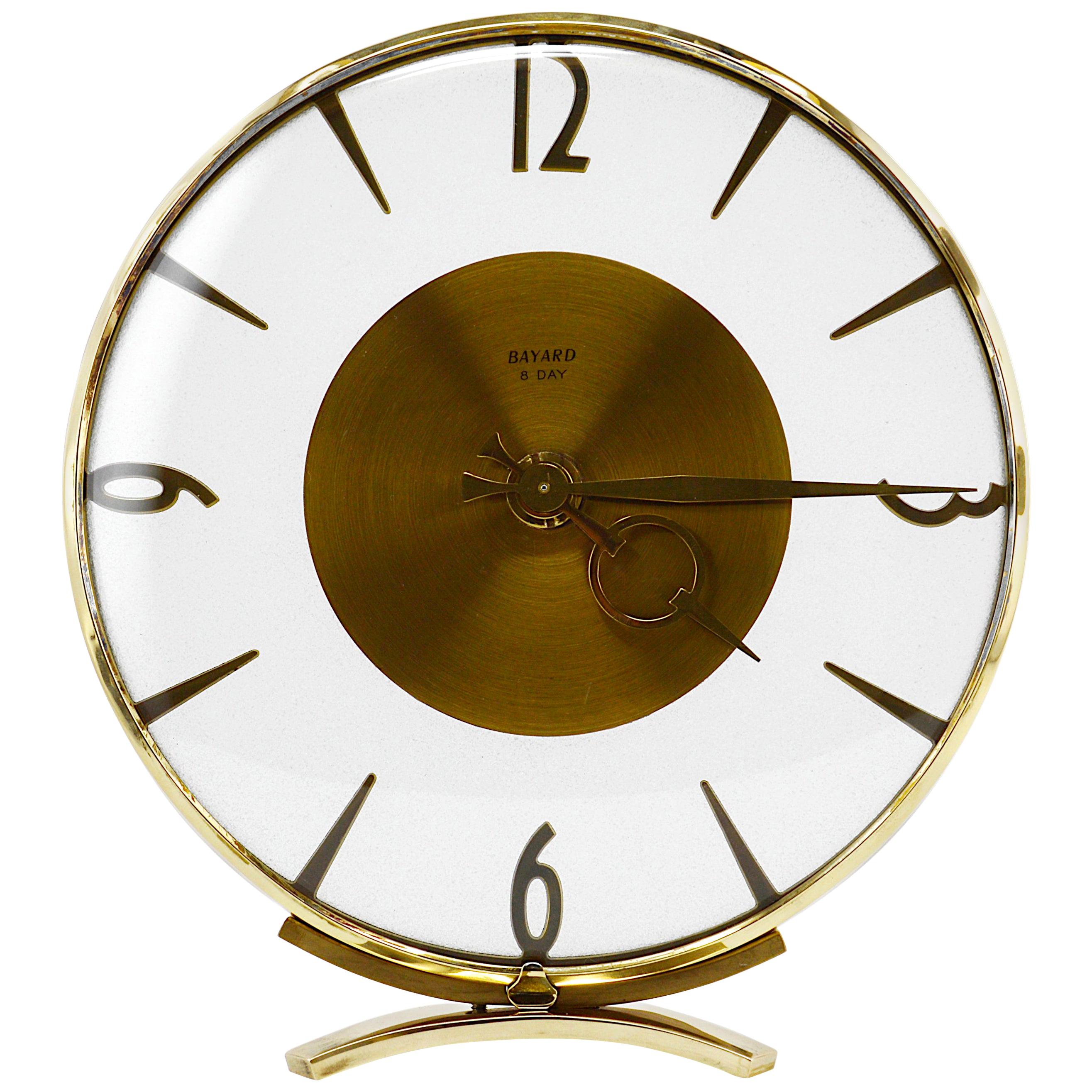 Bayard French Art Deco Round Clock, 1930s
