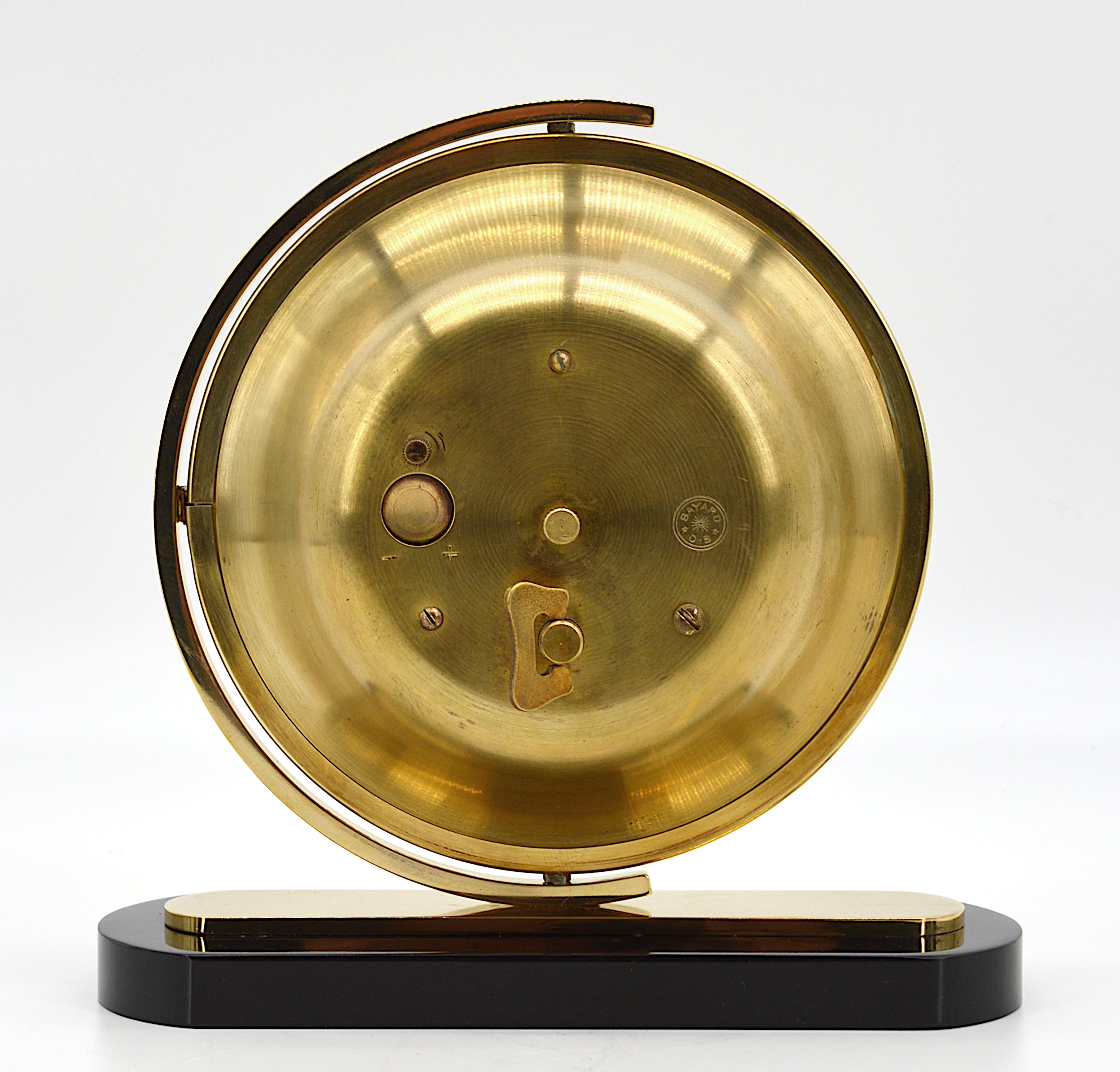 Mid-20th Century Bayard French Art Deco Swiveling Table Clock, 1930s