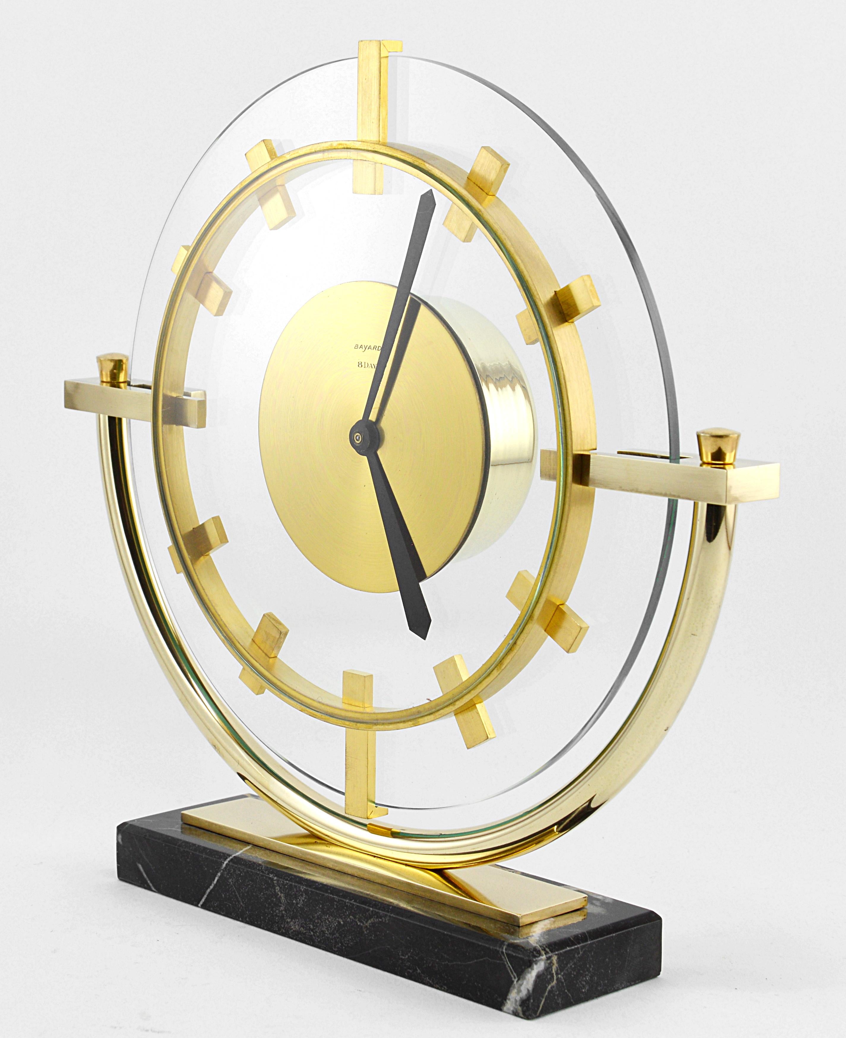 Bayard French Art Deco Table Clock, 1930s In Excellent Condition In Saint-Amans-des-Cots, FR