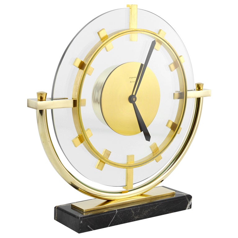 Bayard French Art Deco Table Clock, 1930s For Sale at 1stdibs