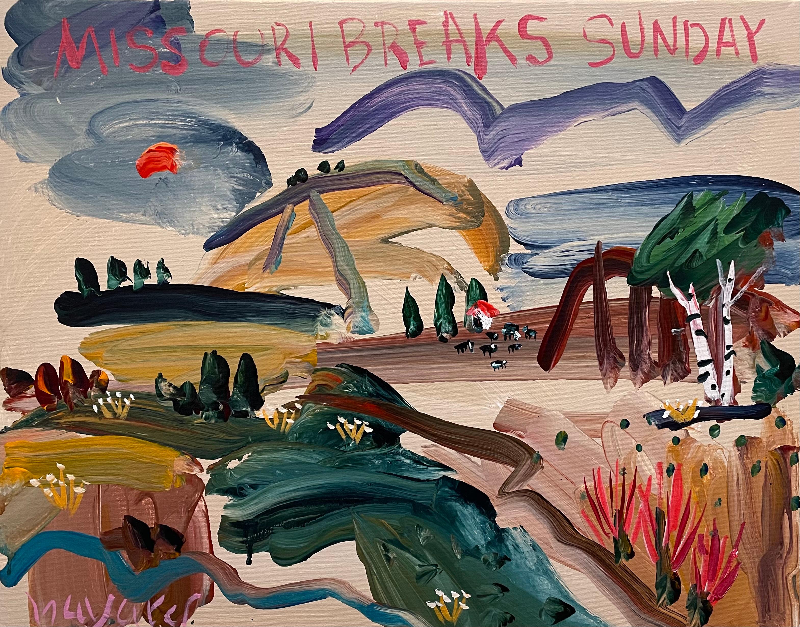 Bayard Hollins Abstract Painting - Missouri Breaks Sunday
