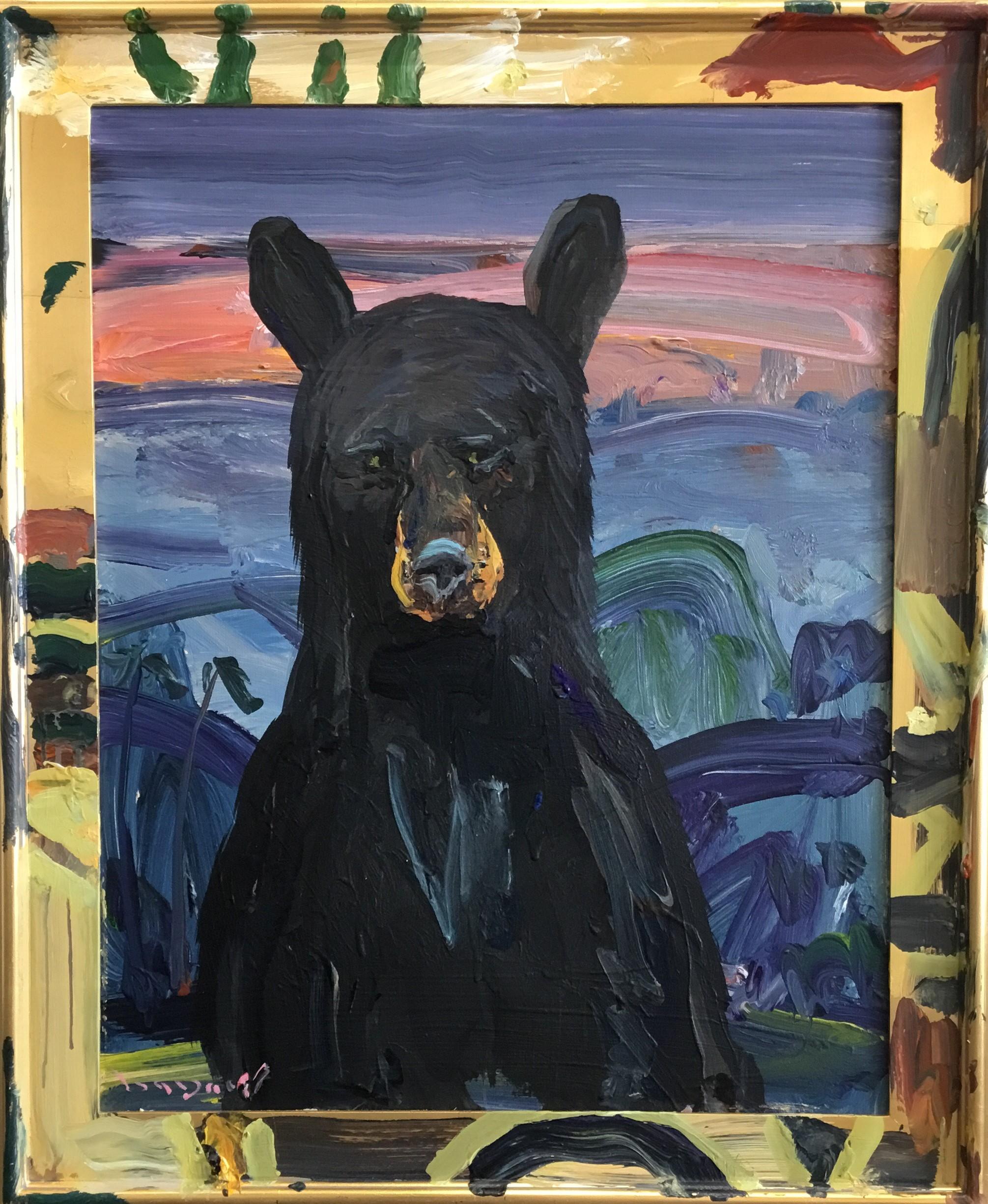 Bayard Hollins Abstract Painting - Portrait of a Black Bear