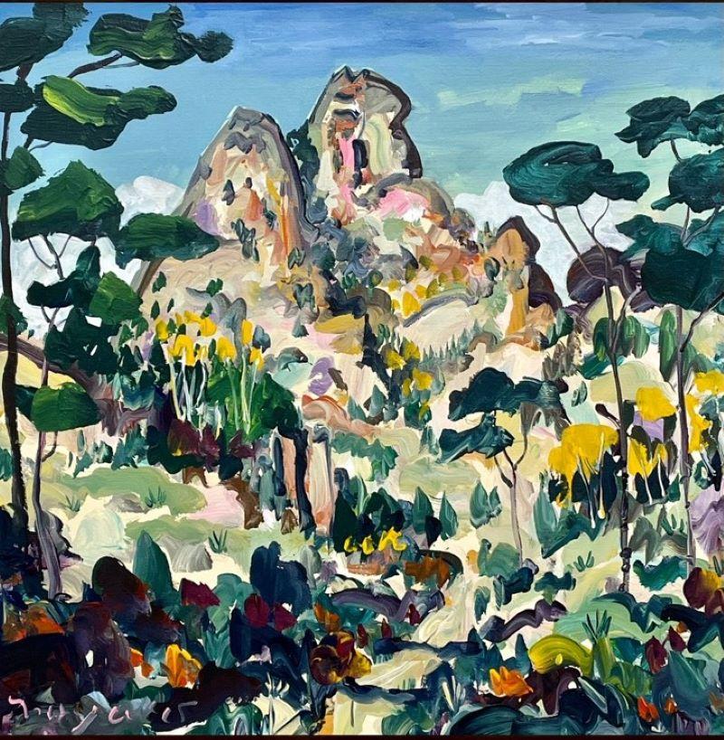 Landscape Painting Bayard Hollins - Les montagnes Henry
