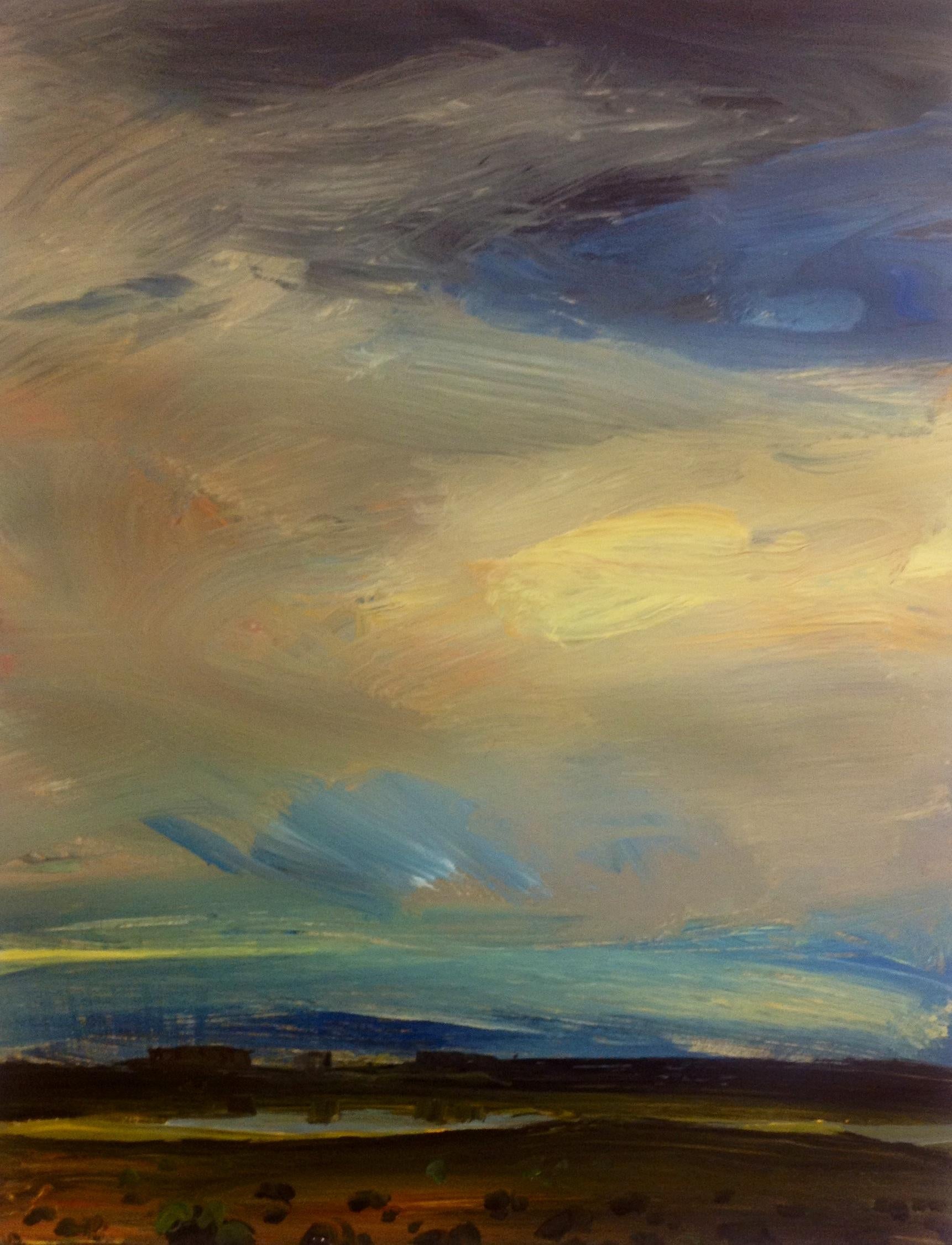 Bayard Hollins Landscape Painting - Wind Picking Up
