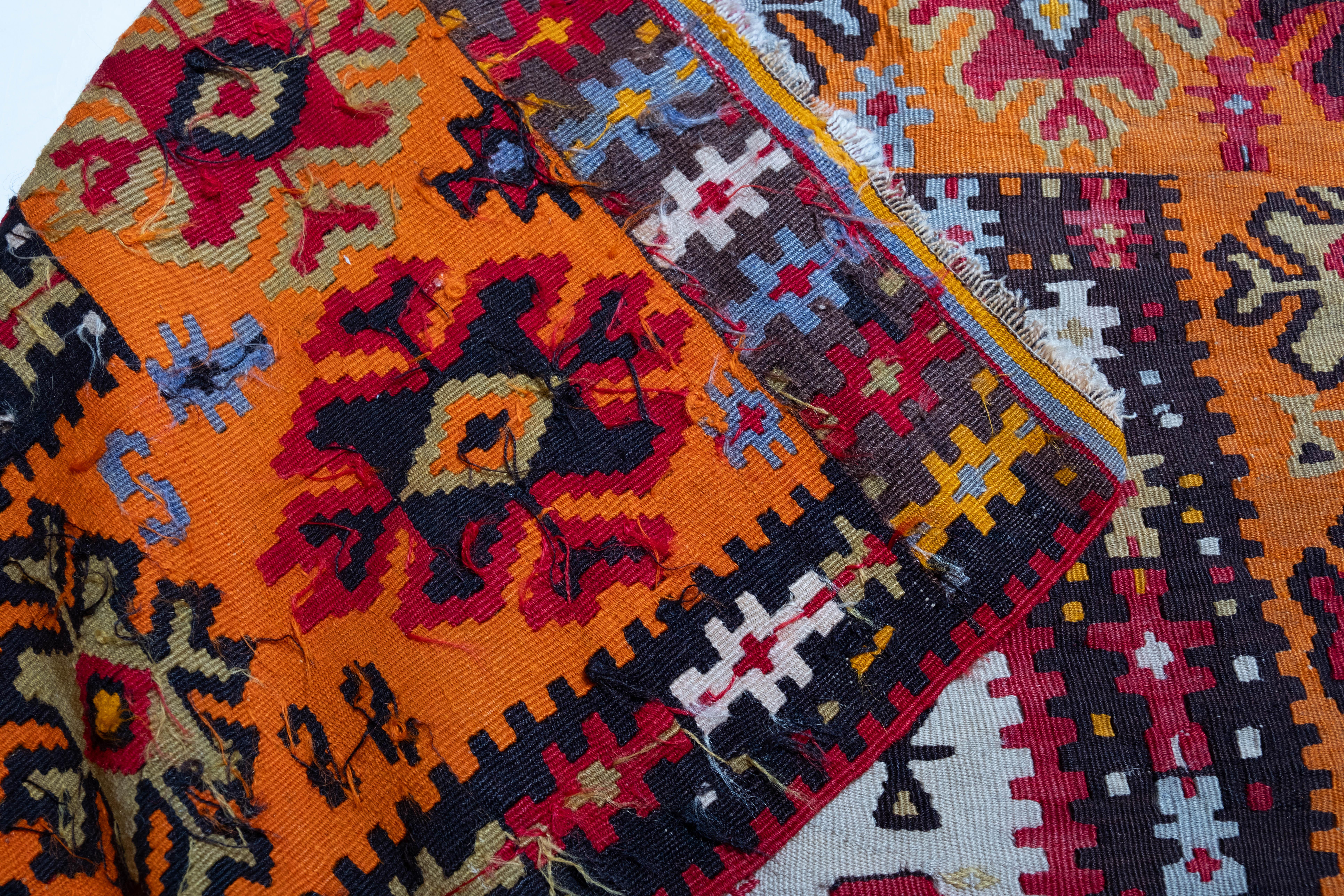 Bayburt Kilim Rug Vintage Wool Old Eastern Anatolian Turkish Carpet In Good Condition For Sale In Tokyo, JP