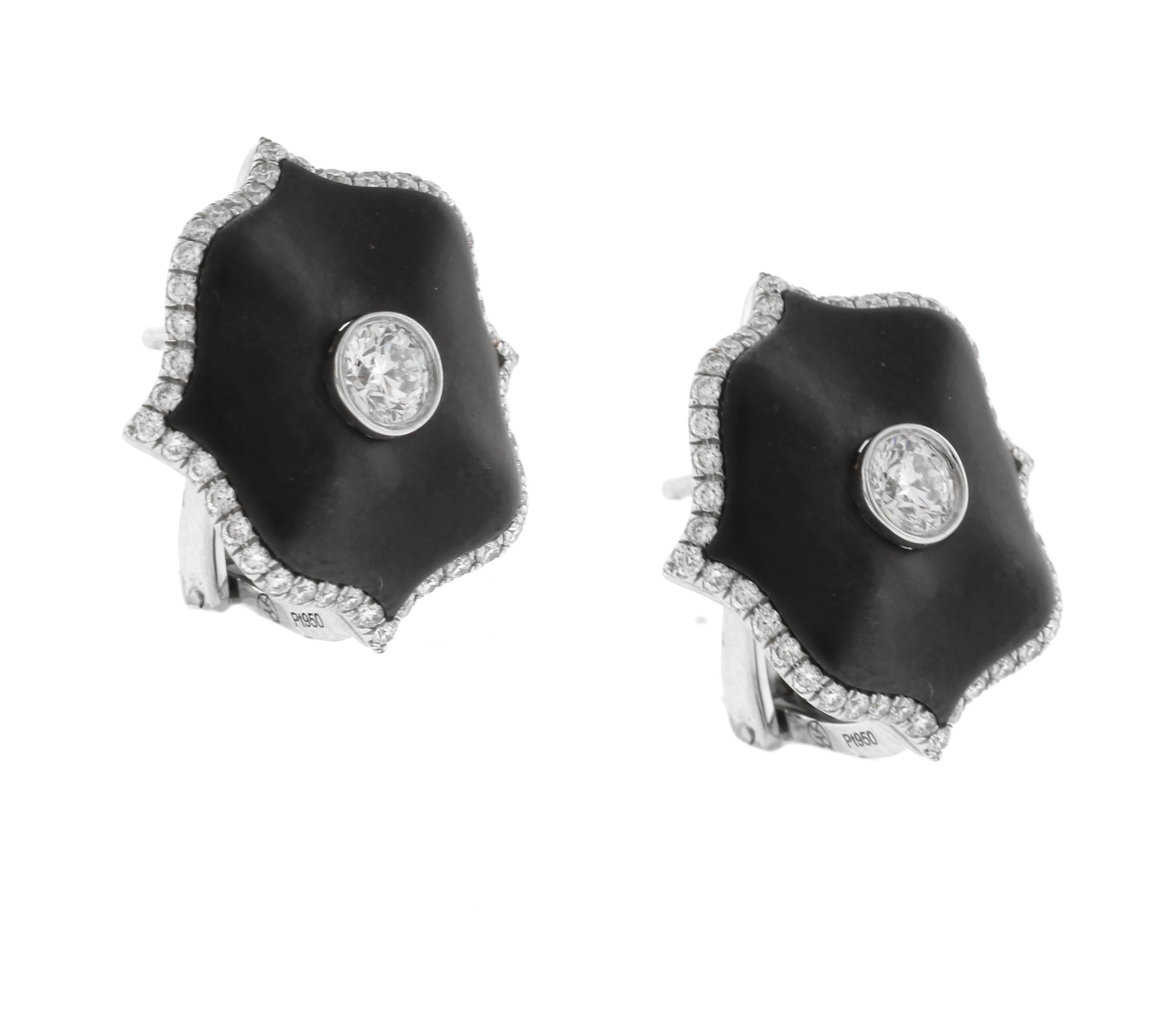 Bayco Keramik Mini Lotus-Diamant-Ohrringe aus Keramik im Angebot 1