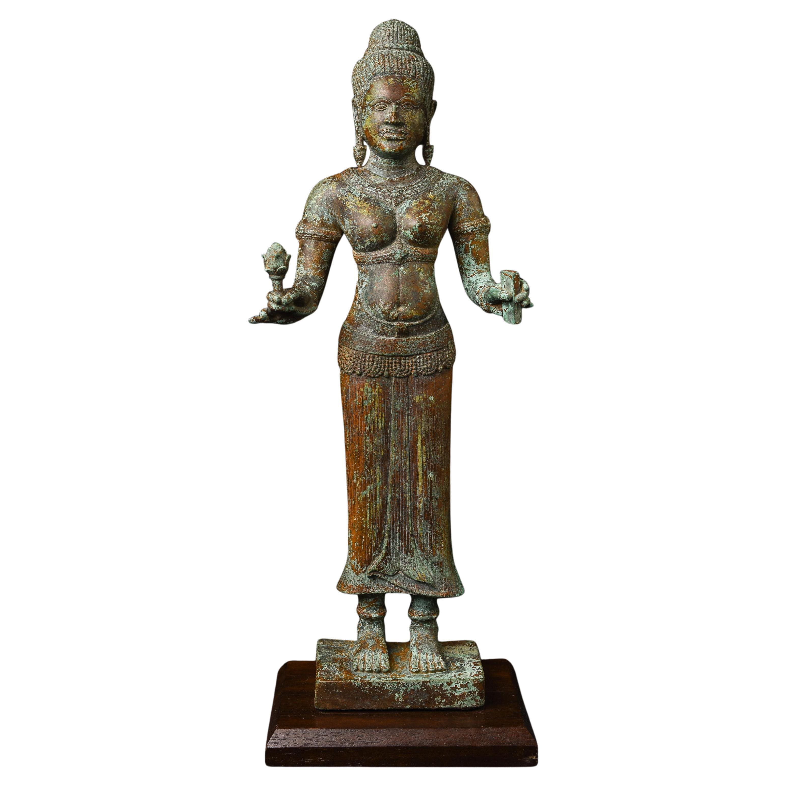 Bayon Style Cambodian Sculpture of the Hindu Goddess Uma-13th Century Or Later