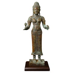 Bayon Style Cambodian Sculpture of the Hindu Goddess Uma-13th Century Or Later