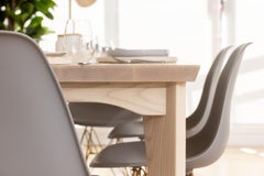 BAYSWATER modern white oil stained Ash dining table (customizable)
