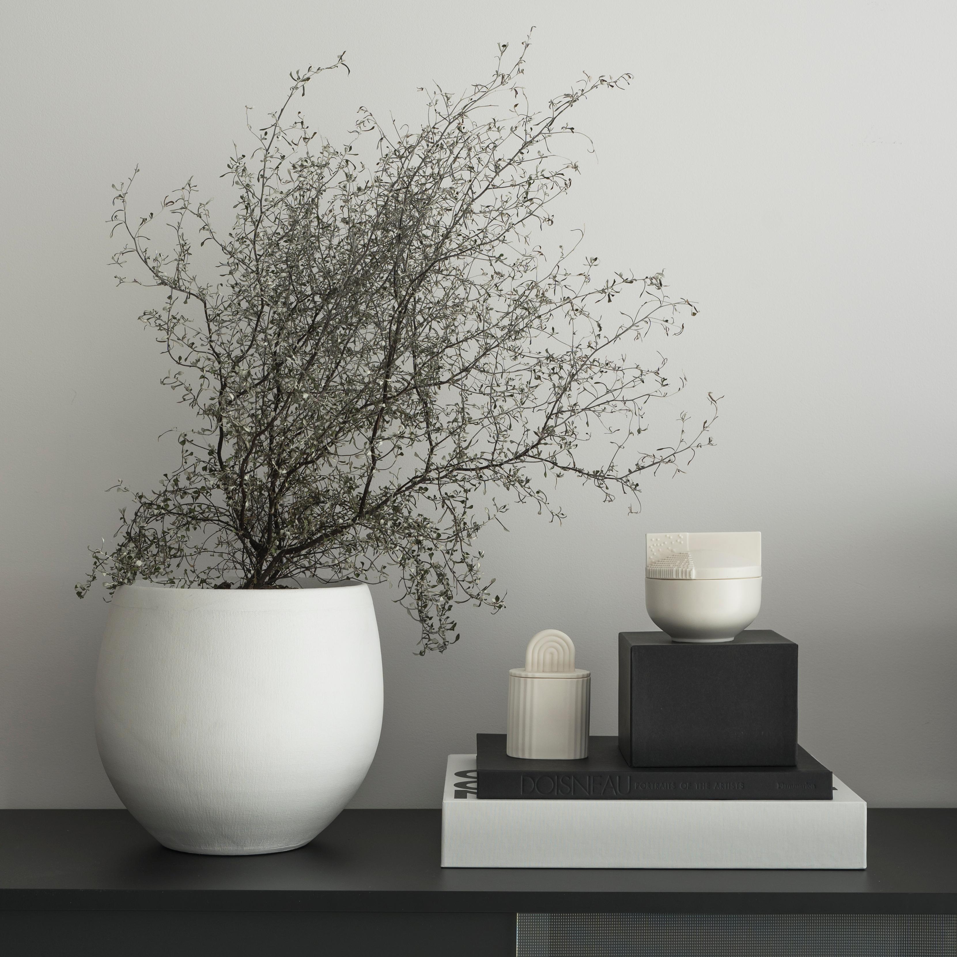 Bazalt - the shape inspired by the irregular basalt rocks. 
Parian porcelain decorative box filled with scented soy wax.
Must have 2022 by Lódz Design Festival.

300 g of scented soy wax (essential or fragrance oils).
Parian porcelain