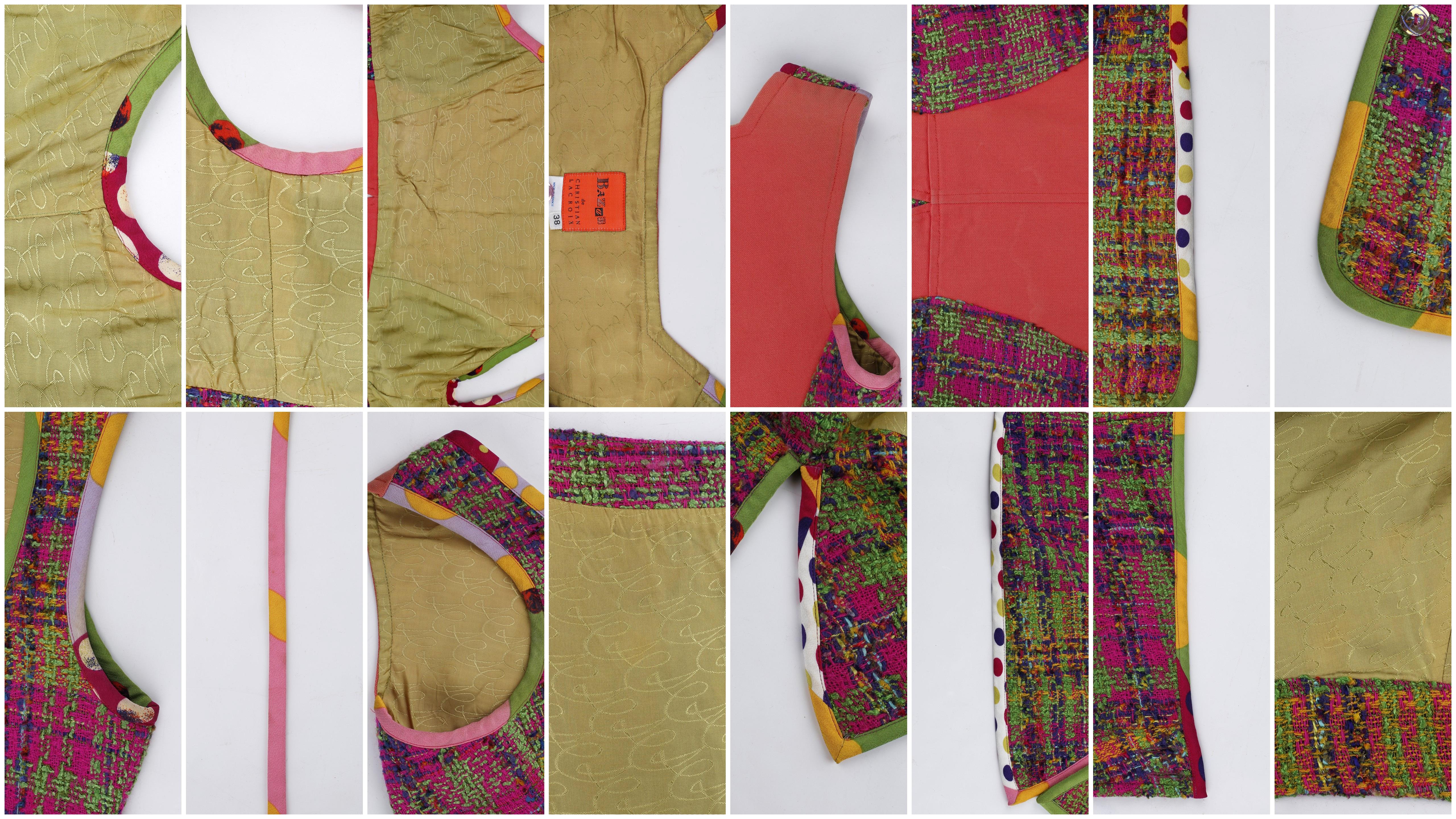 Bazar de Christian Lacroix c.2000’s 3 Pc Multi-Color Tweed Eton Skirt Suit Set 4