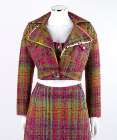 Bazar de Christian Lacroix c.2000’s 3 Pc Multi-Color Tweed Eton Skirt Suit Set