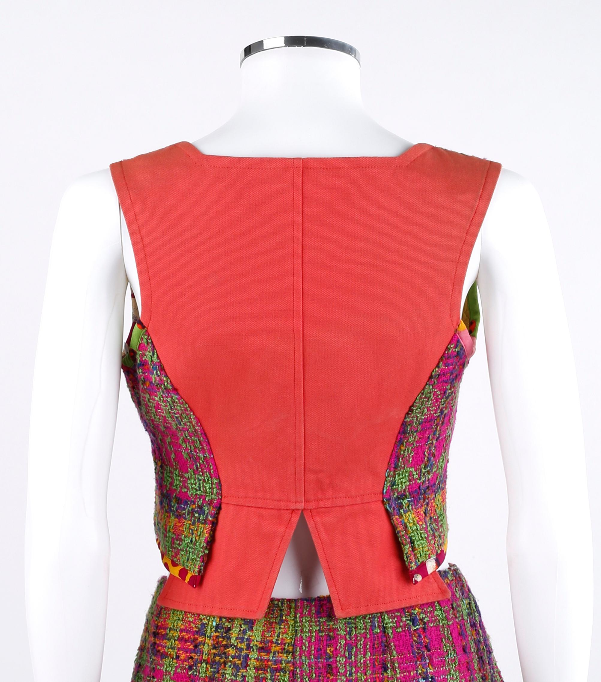 Brown Bazar de Christian Lacroix c.2000’s 3 Pc Multi-Color Tweed Eton Skirt Suit Set