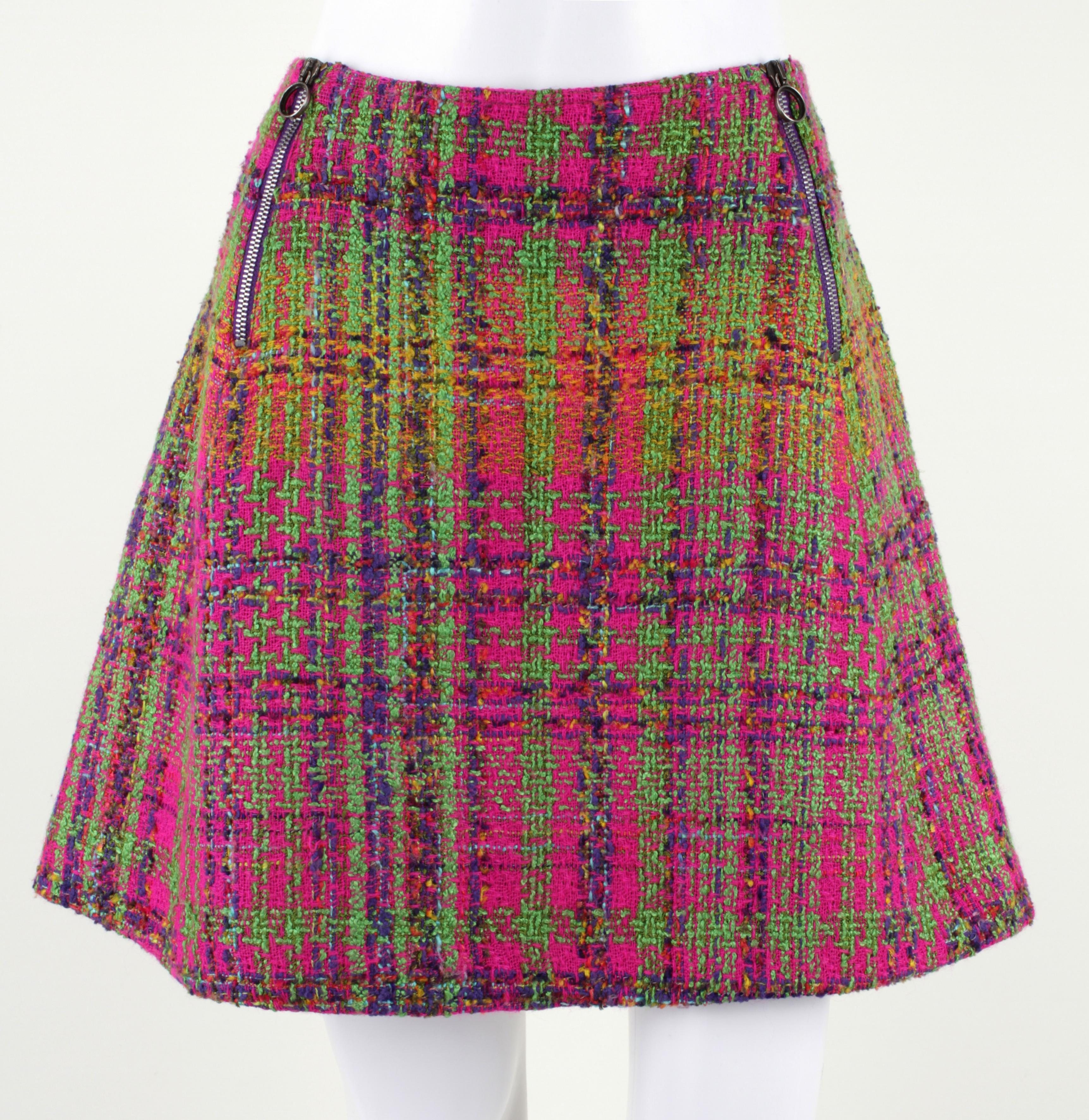 Bazar de Christian Lacroix c.2000's 3 Pc Tweed Multi-Color Tweed Eton Skirt Suit Set 1