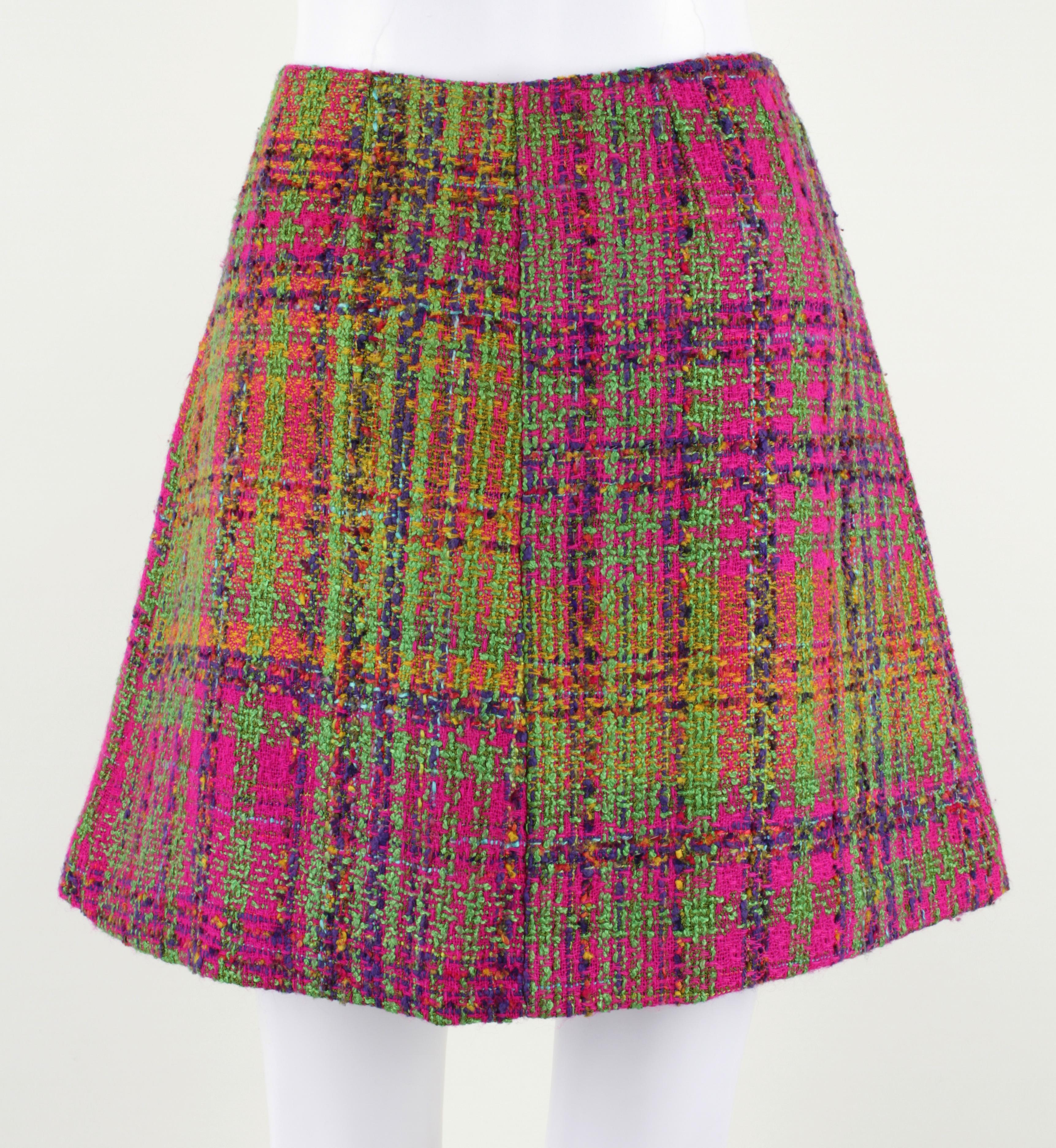 Bazar de Christian Lacroix c.2000's 3 Pc Tweed Multi-Color Tweed Eton Skirt Suit Set 3