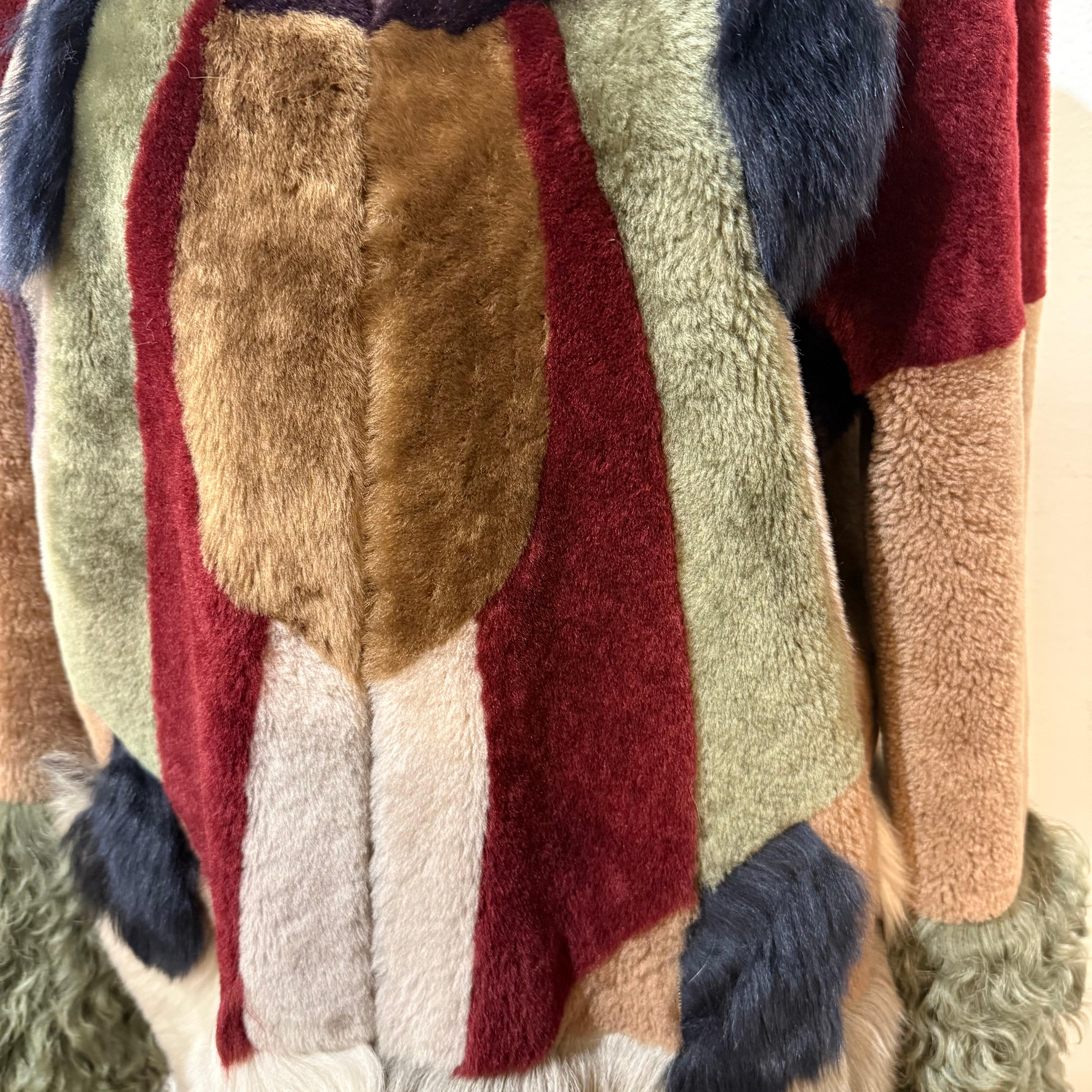 Bazar Deluxe Mutton Manteau réversible en patchwork IT 42 en vente 6