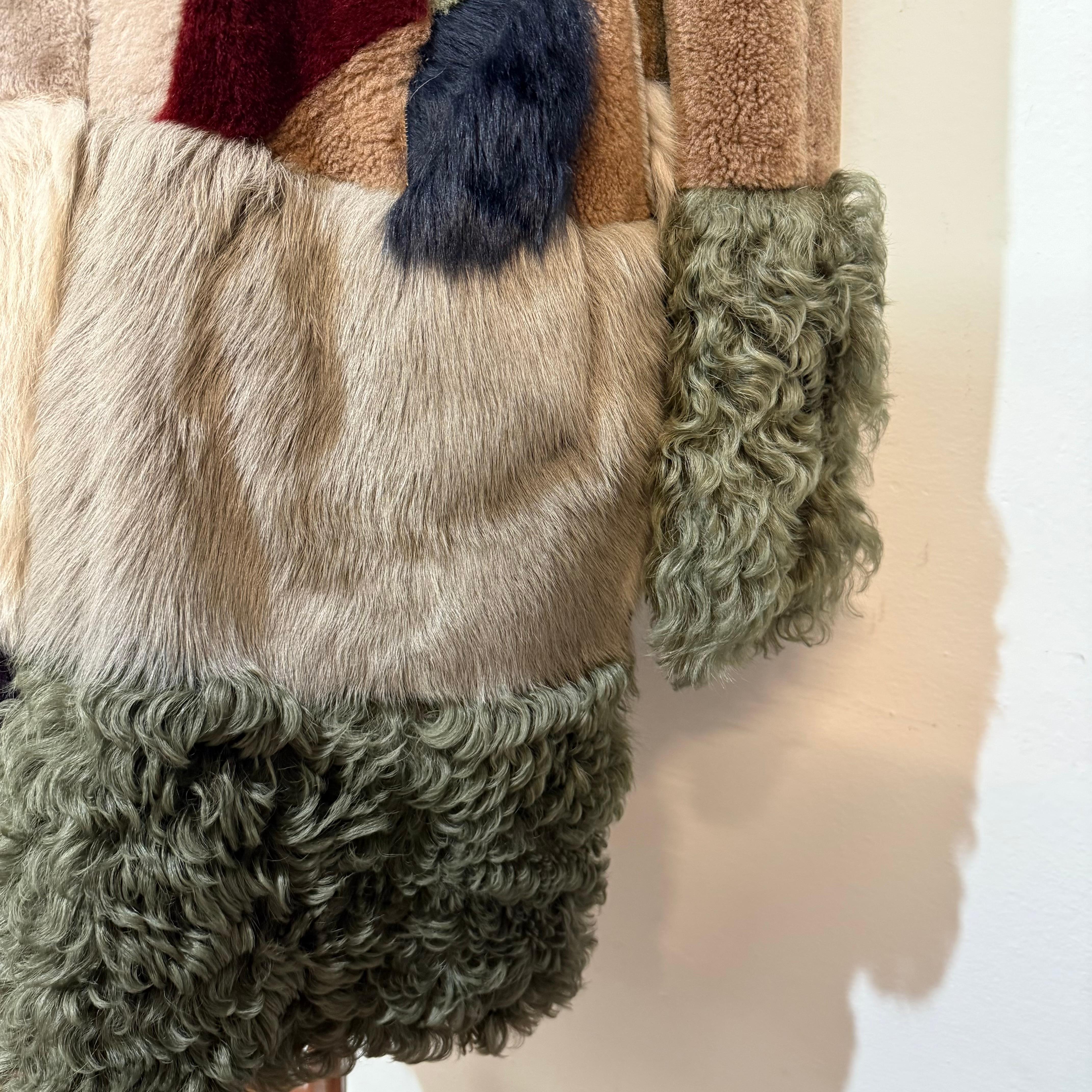 Bazar Deluxe Mutton Manteau réversible en patchwork IT 42 en vente 7