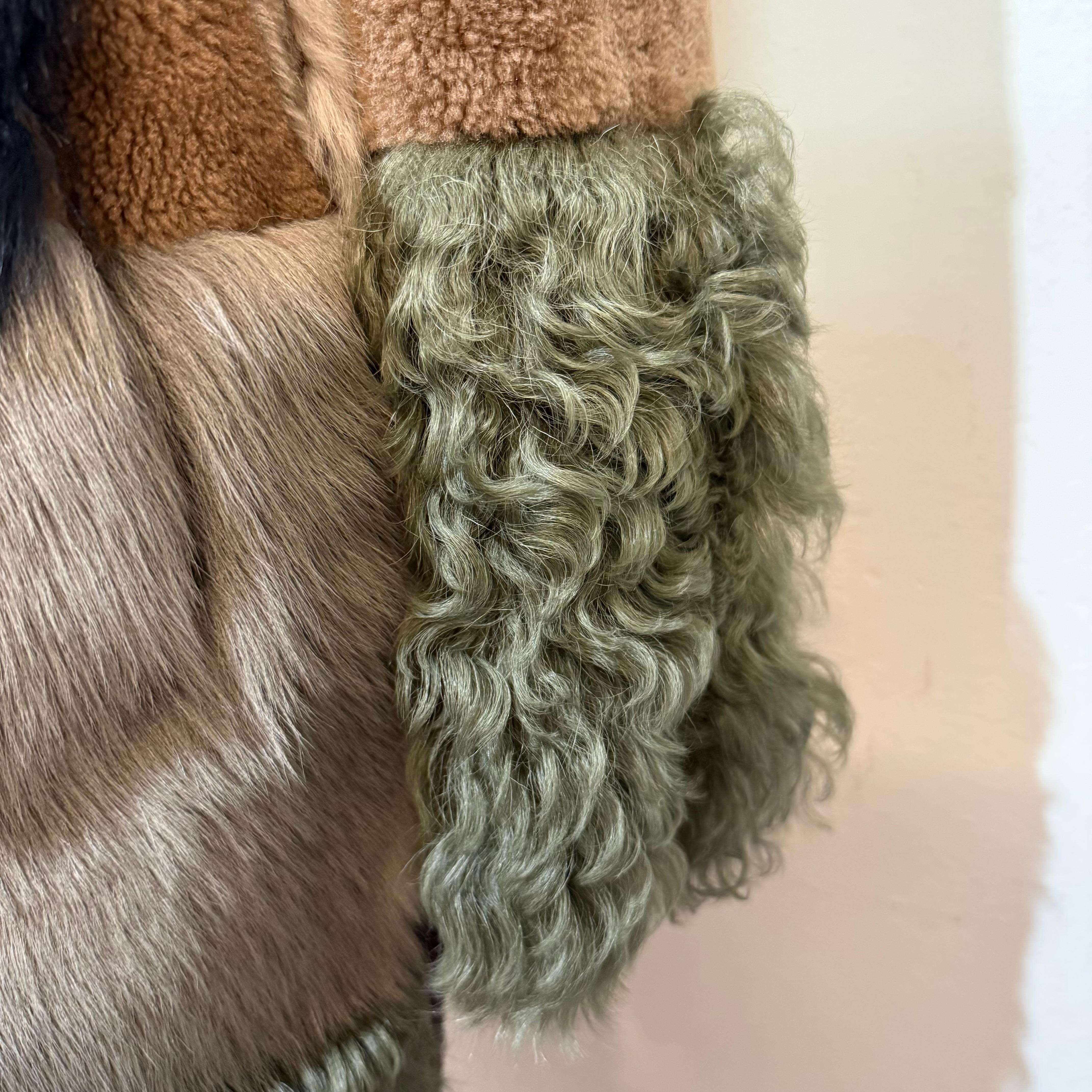 Bazar Deluxe Mutton Manteau réversible en patchwork IT 42 en vente 8