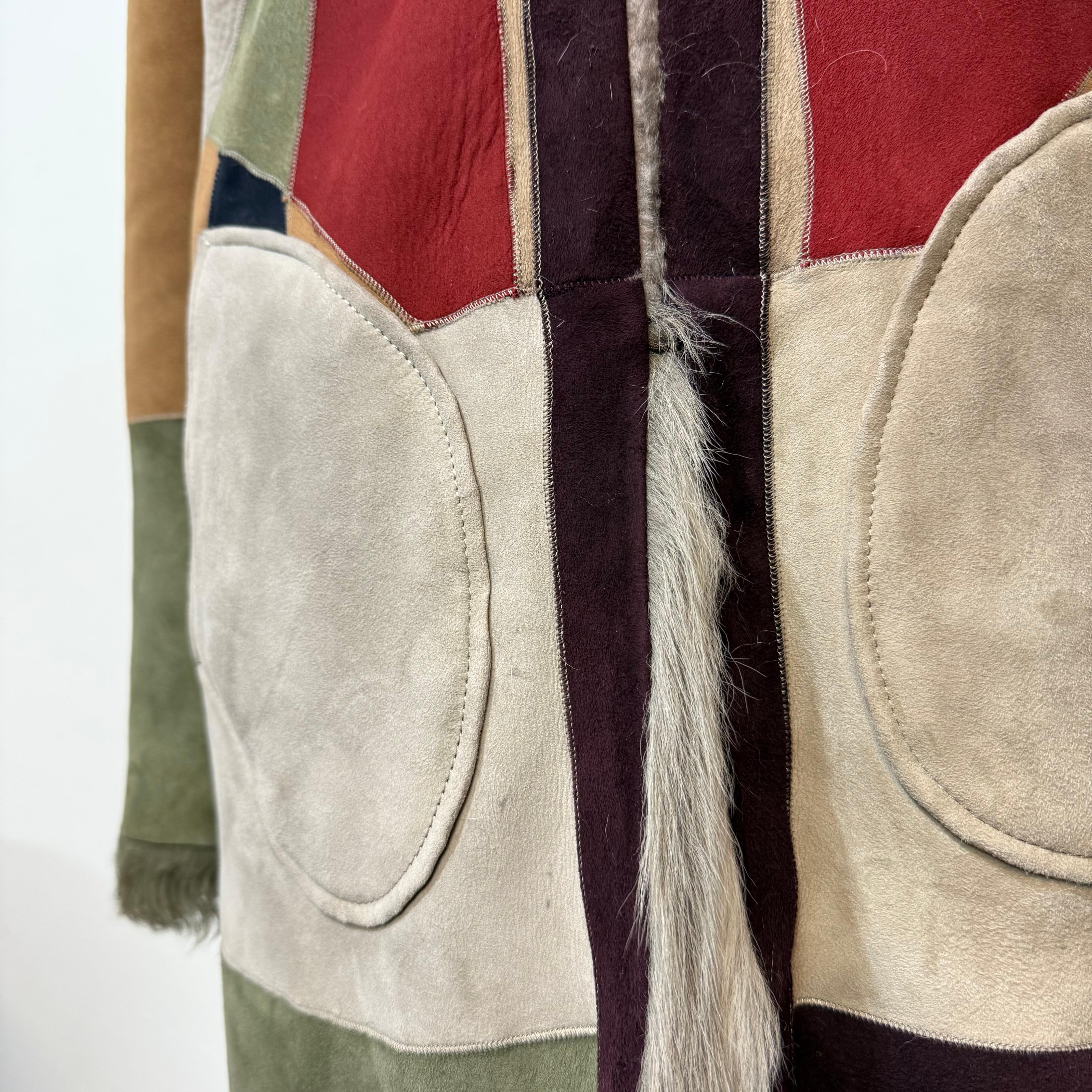 Bazar Deluxe Mutton Manteau réversible en patchwork IT 42 en vente 1