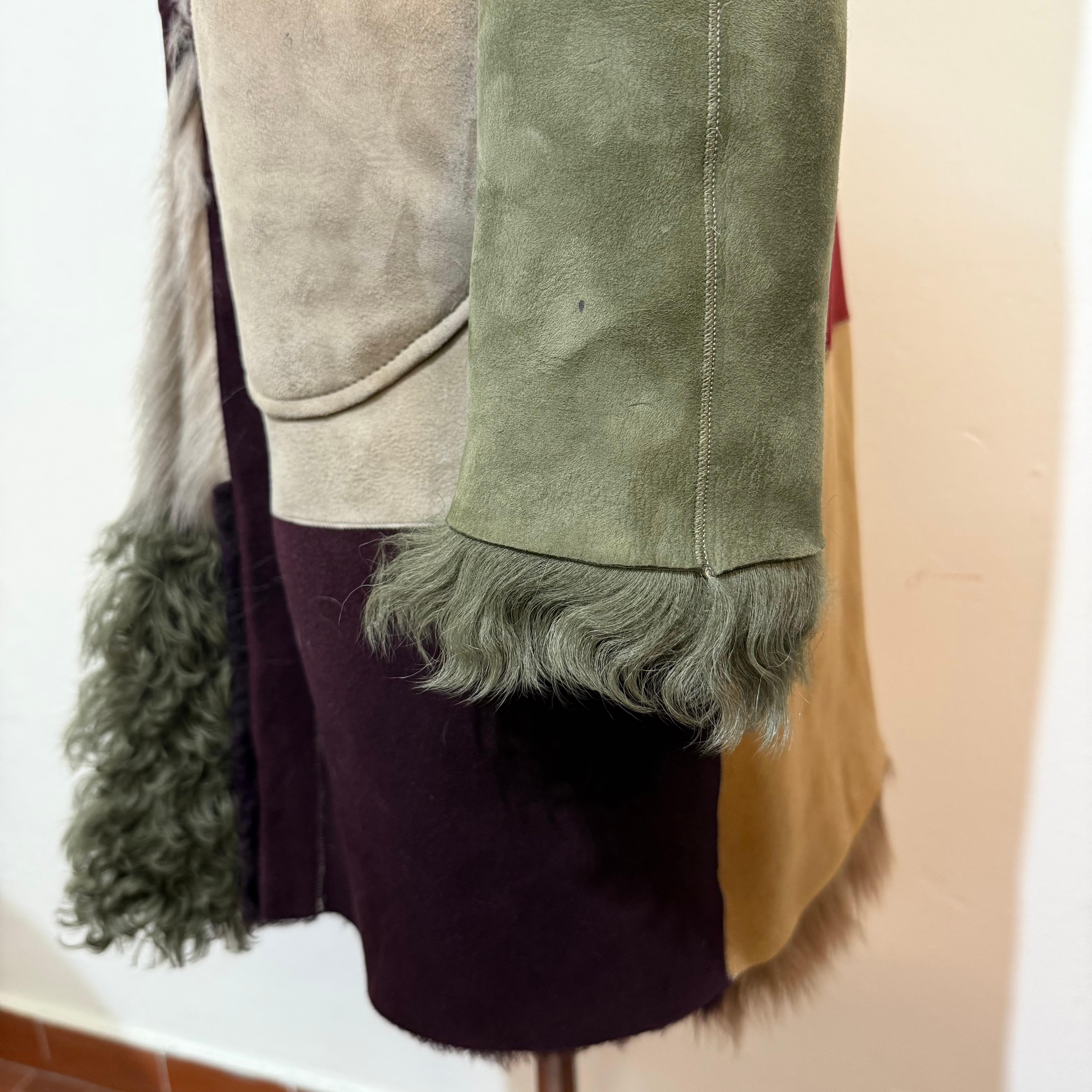 Bazar Deluxe Mutton Manteau réversible en patchwork IT 42 en vente 2