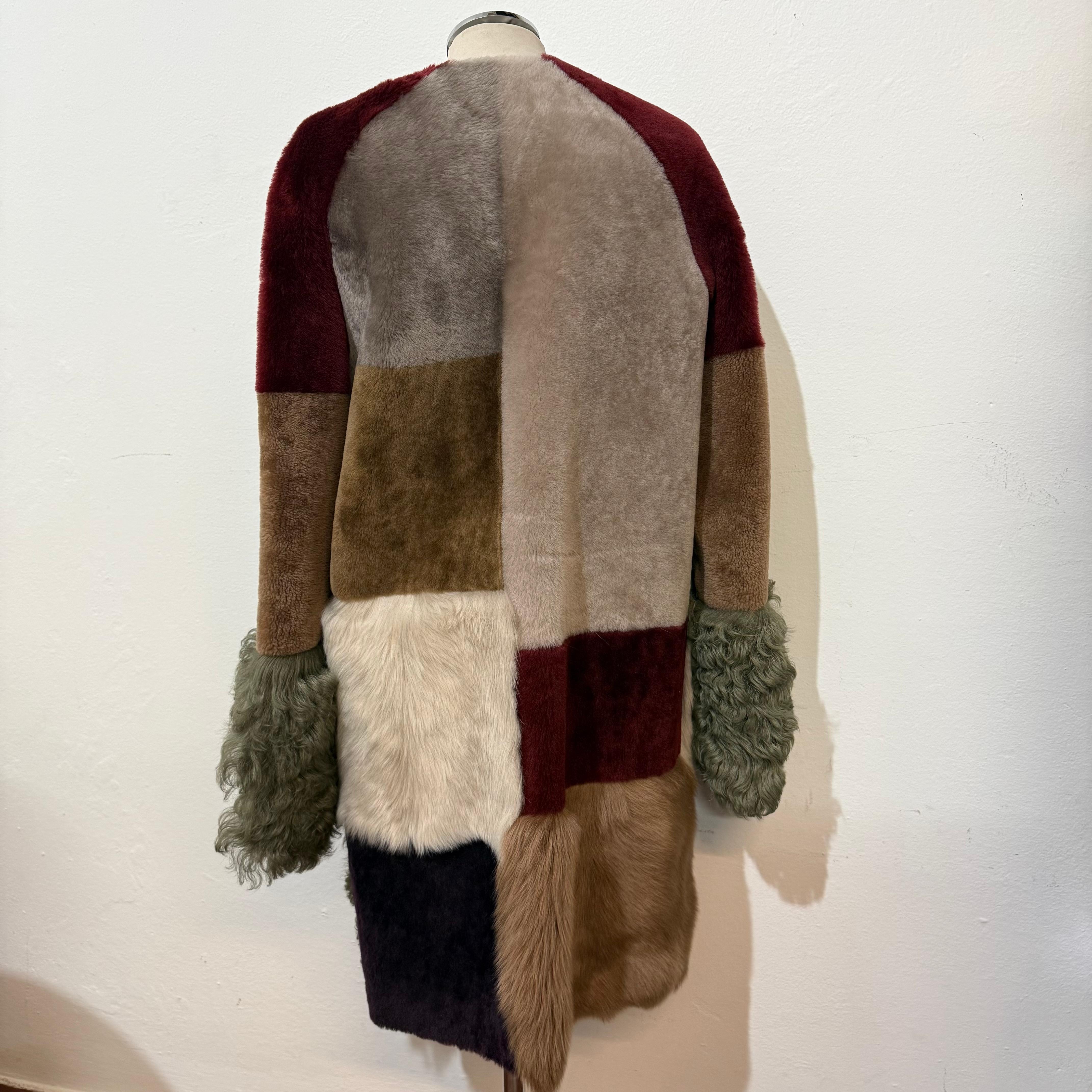 Bazar Deluxe Mutton Manteau réversible en patchwork IT 42 en vente 4