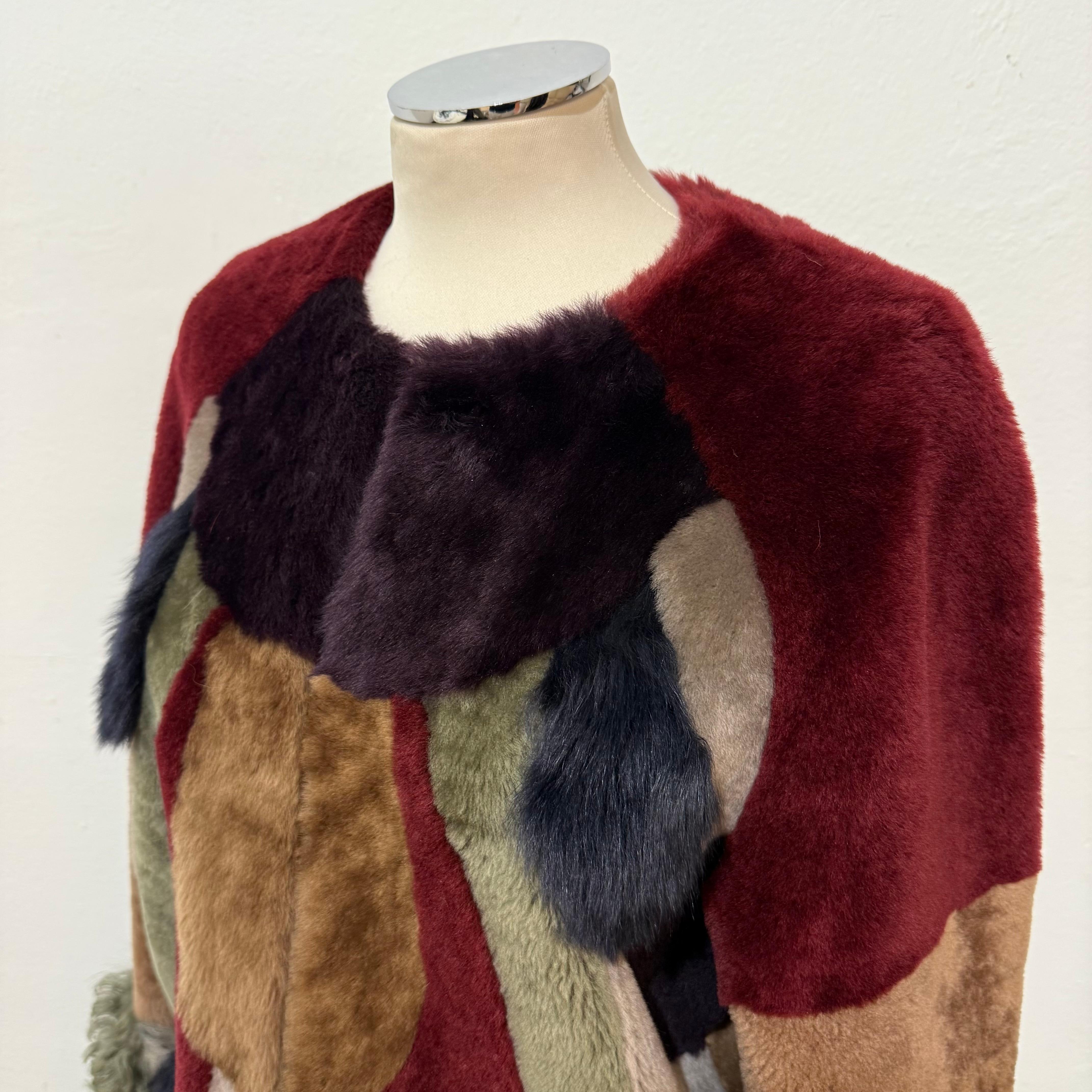 Bazar Deluxe Mutton Manteau réversible en patchwork IT 42 en vente 5