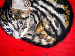 SCUOLA FRANCESE Gatto acciambellato Chut les Barbizons!