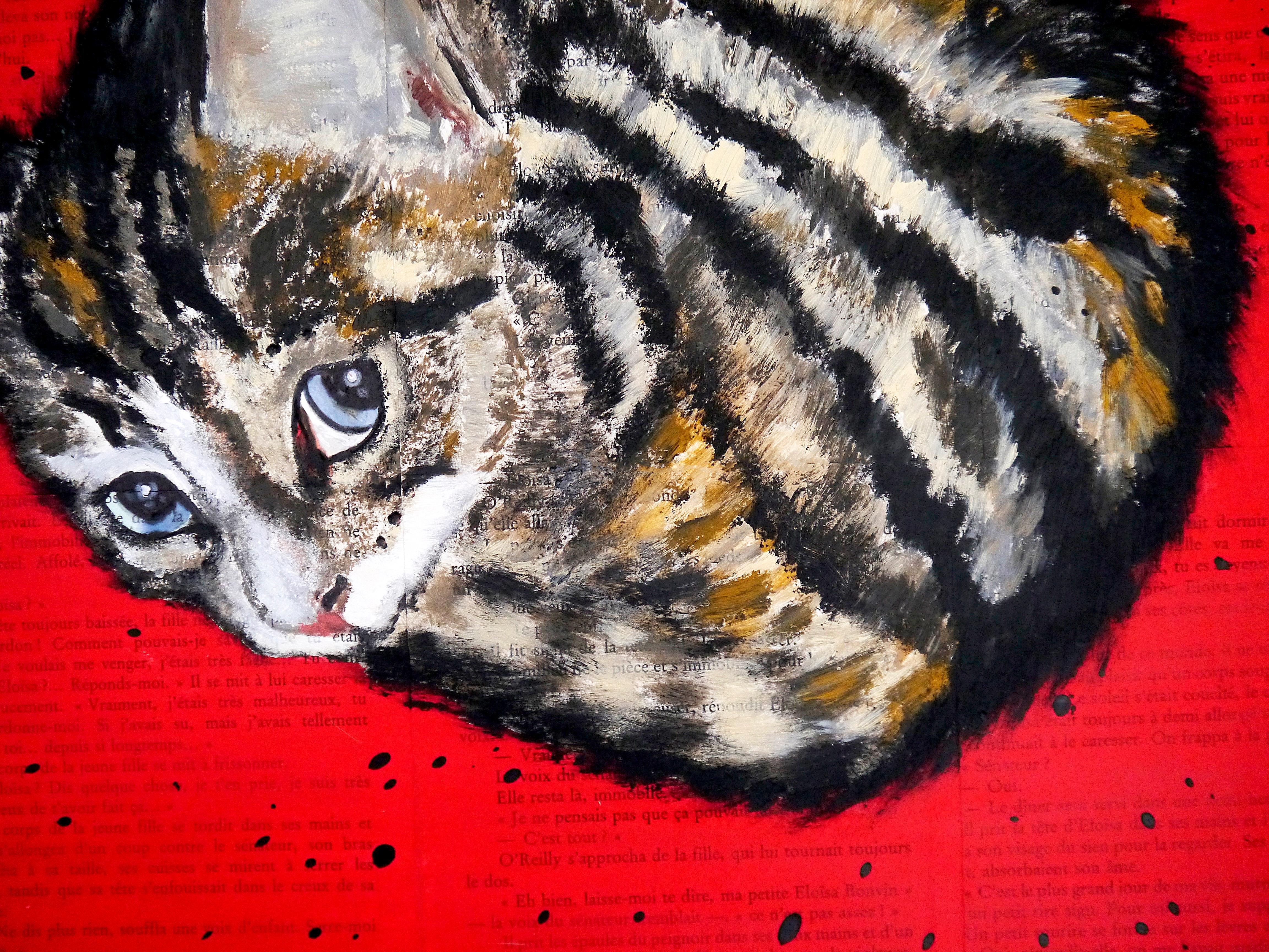 ☀️Cat curled up☀️

In the artistic world, animals have always been key protagonists in expressing the power and beauty of the wild.
Artists often use animals as symbols to convey deeper messages. For instance, the serpent has long been associated