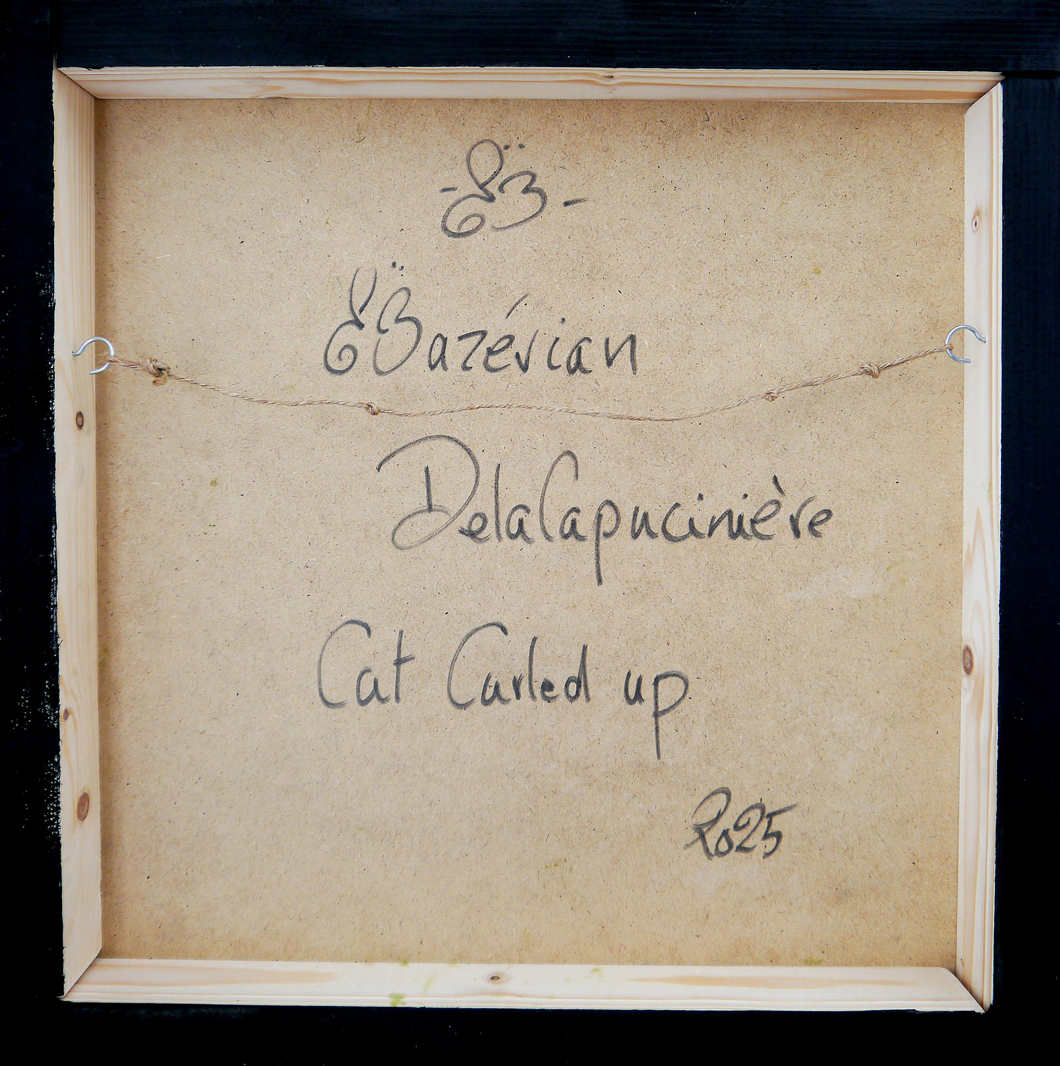 FRENCH SCHOOL Cat Curled up Chut les Barbizons! For Sale 4