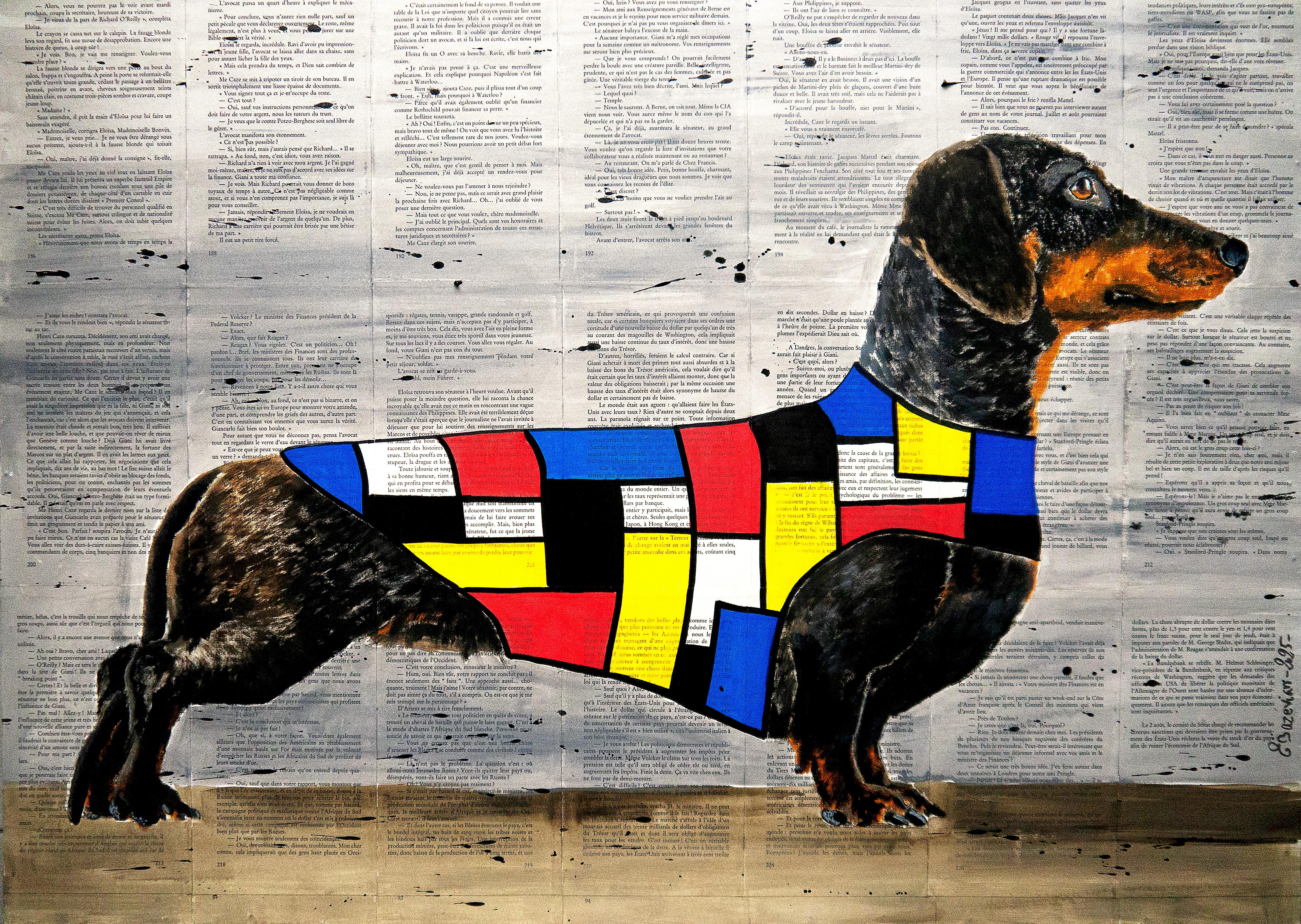 FRENCH SCHOOL Dachshund Fashion Week Mondrian Chut les Barbizons !
