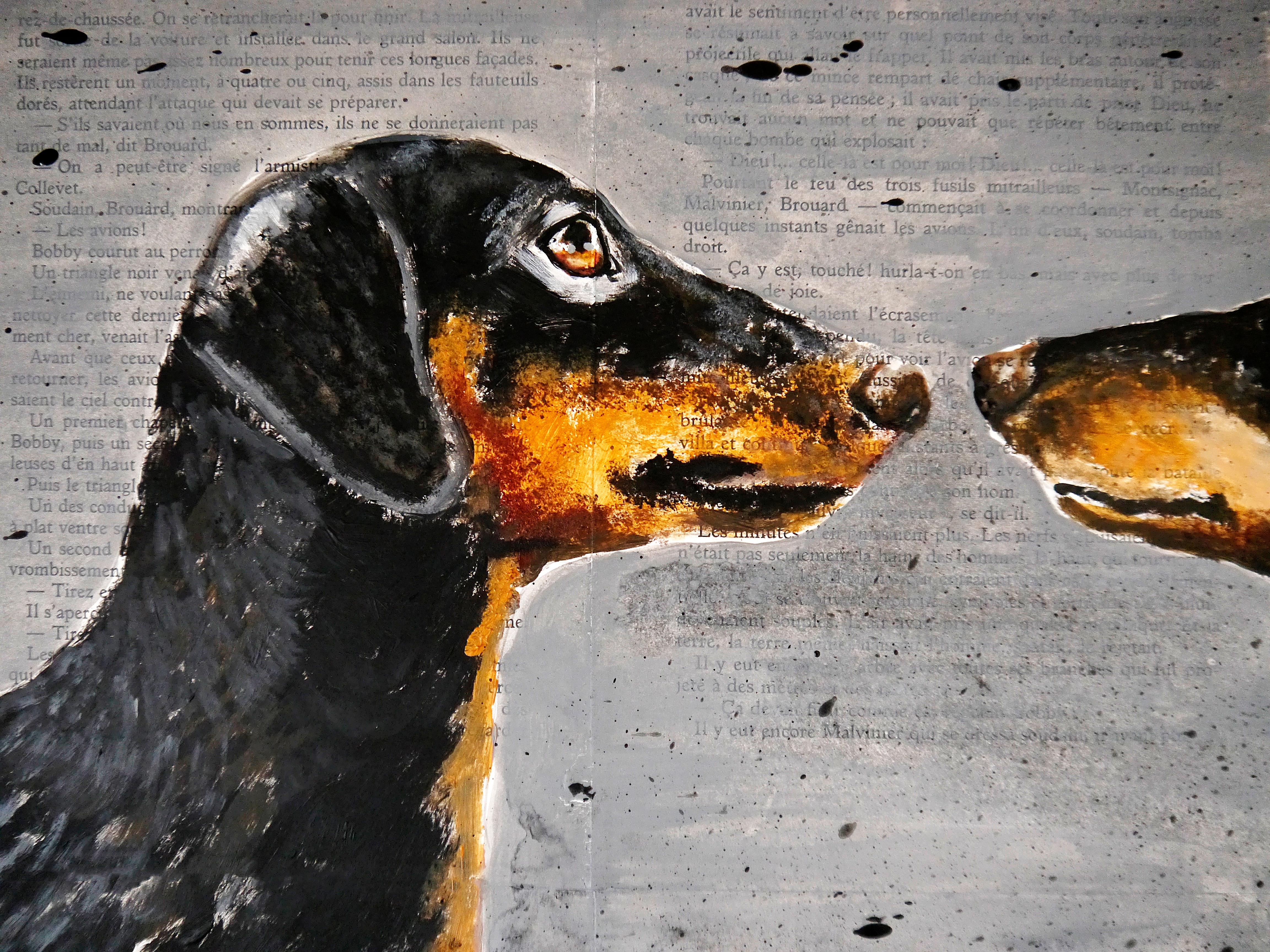 FRENCH SCHOOL Funny Valentine Dachshund Where is my body?05 Chut les Barbizons! 1