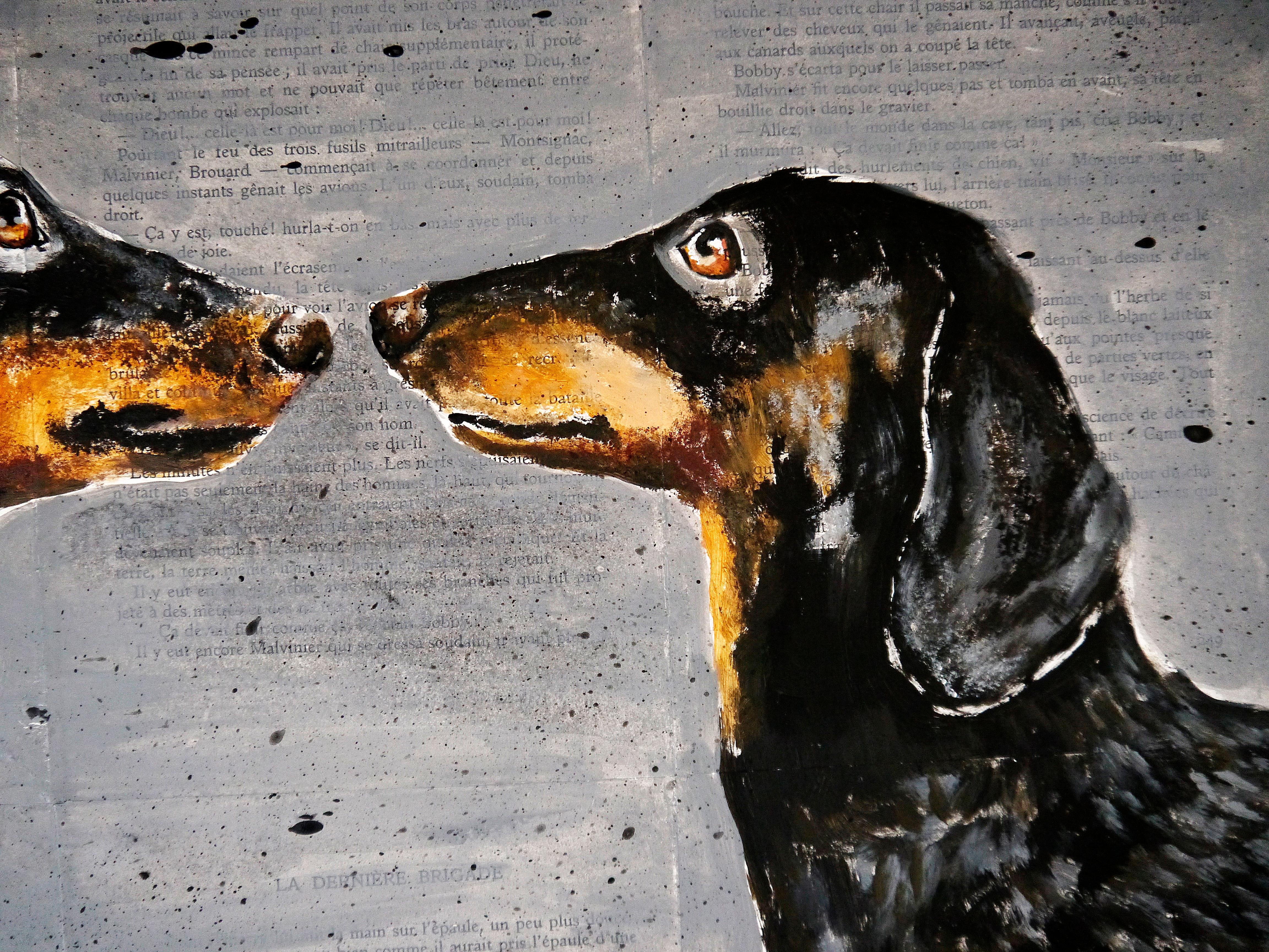 FRENCH SCHOOL Funny Valentine Dachshund Where is my body?05 Chut les Barbizons! 2