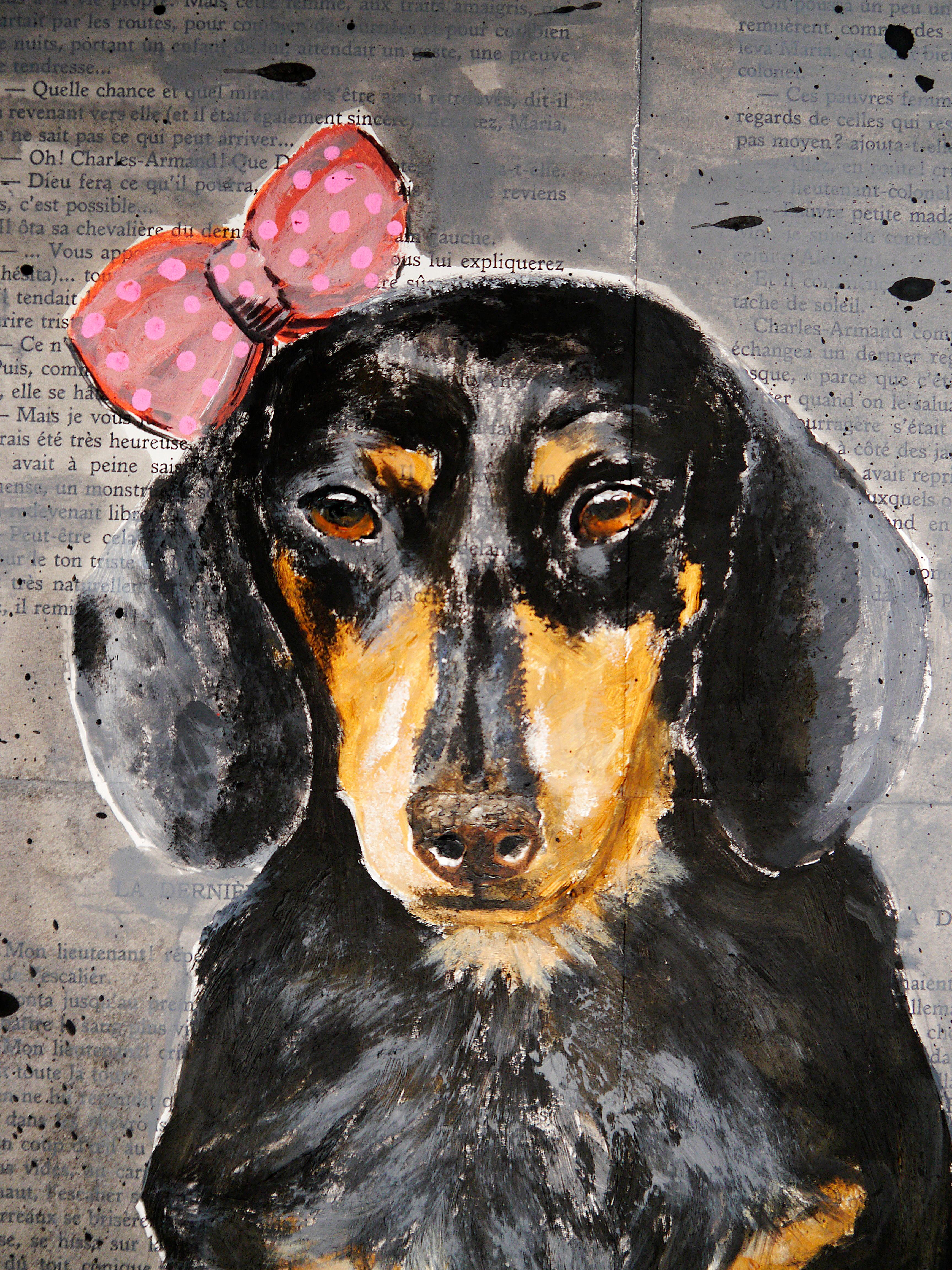 Ritratto di due cani bassotto  ⭐

Serie: Dov'è il mio corpo 07?
➡️Hunt family⬅️

Nel mondo artistico, gli animali sono sempre stati protagonisti nell'esprimere la forza e la bellezza della natura selvaggia.
Gli artisti spesso usano gli animali come