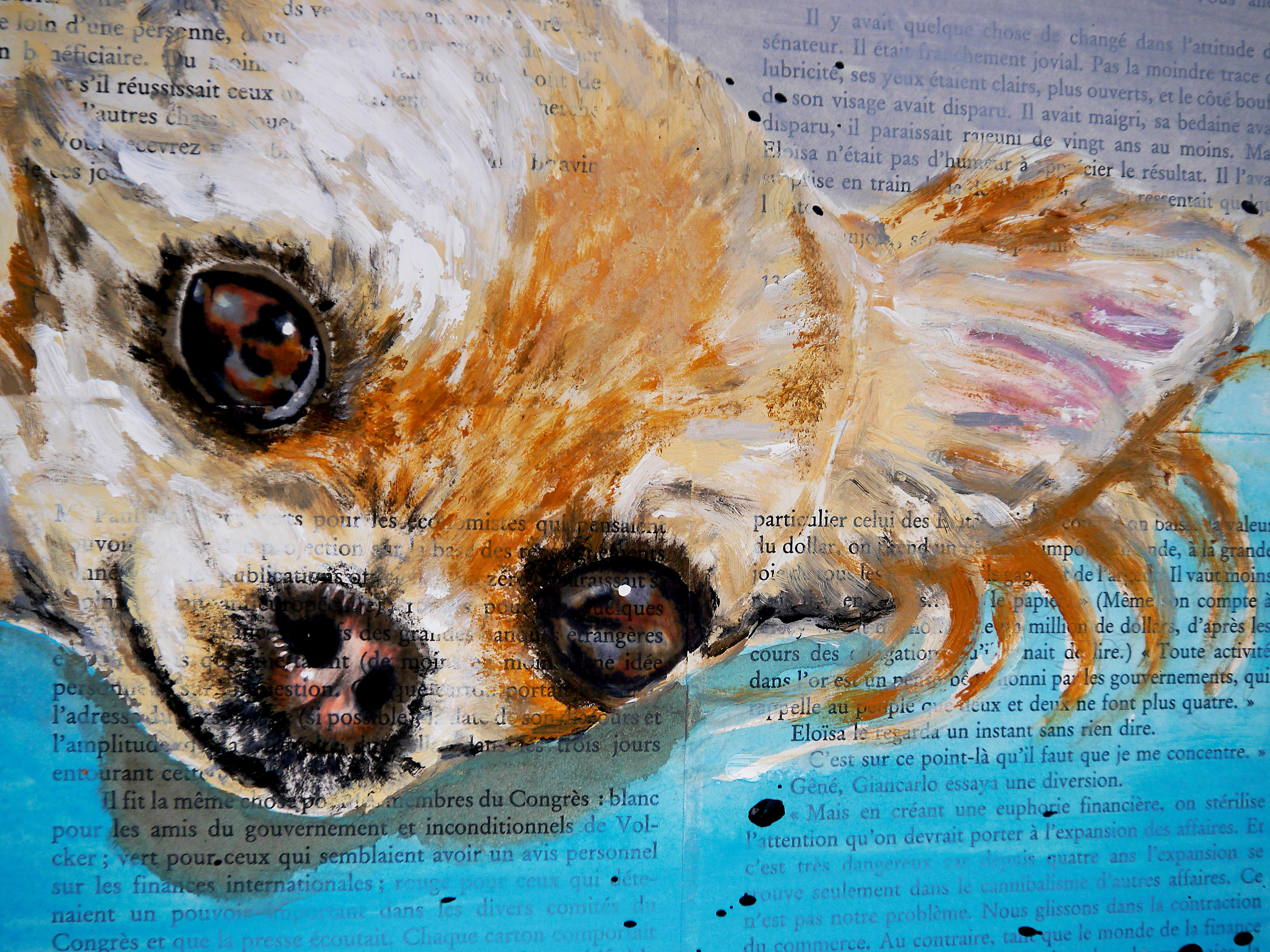 FRANZÖSISCHE SCHULE Unendlicher Traum Chihuahua Chut les Barbizons! (Tonalismus), Painting, von bazevian animal