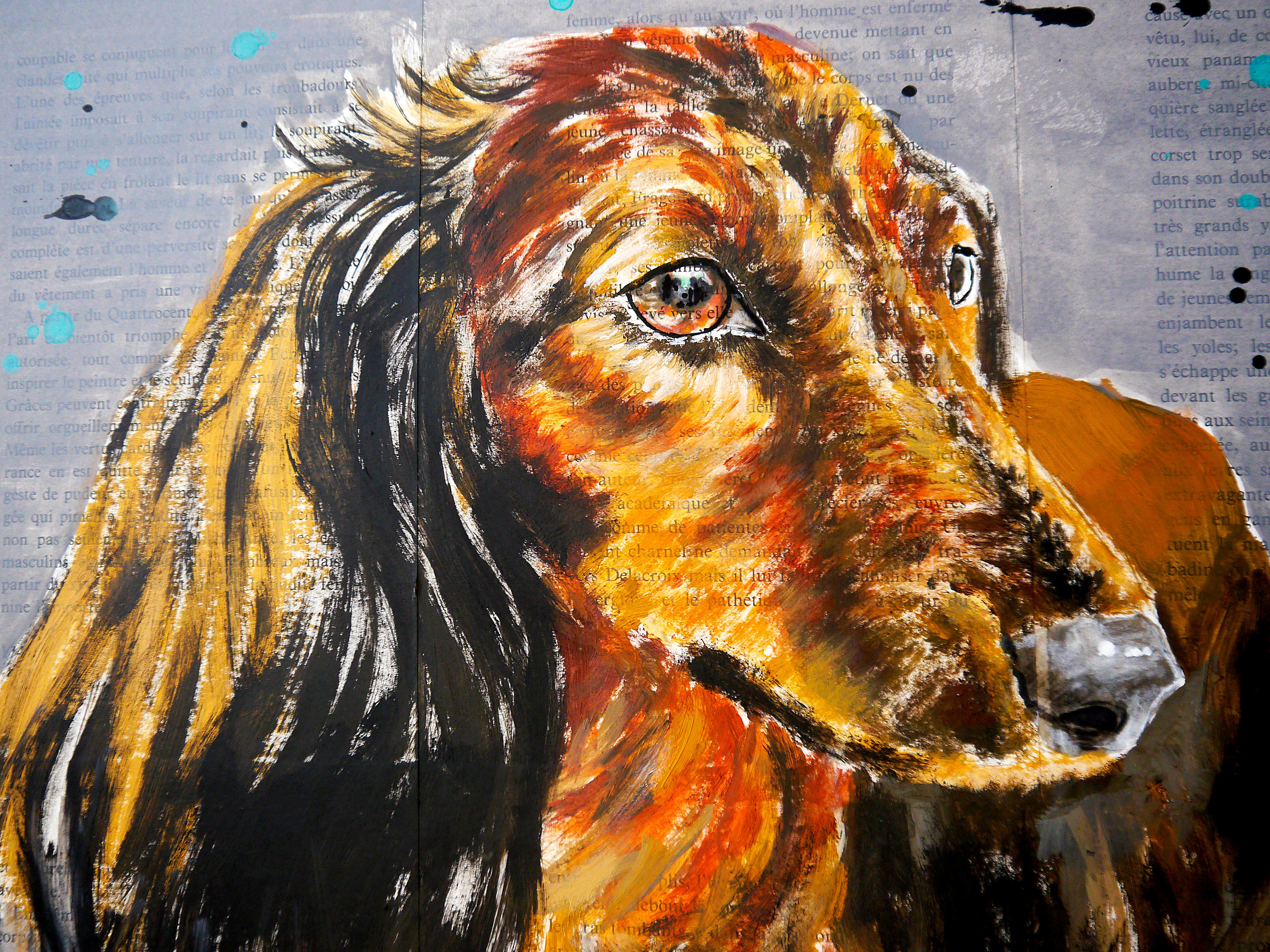 FRENCH SCHOOL Oeil de Velour Dachshund Chut les Barbizons! - Tonalist Painting by bazevian animal