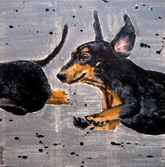 FRENCH SCHOOL SUPER FLYING Dachshund Where is my body?04 Chut les Barbizons!