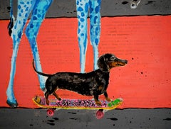 Ritratto Cane Bassotto Giraffa Méli Mélo - SCUOLA FRANCESE Chut les Barbizons! CANE