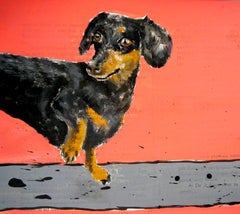 Portrait Dachshund DogProud Walk - FRENCH SCHOOL Chut les Barbizons! DOG