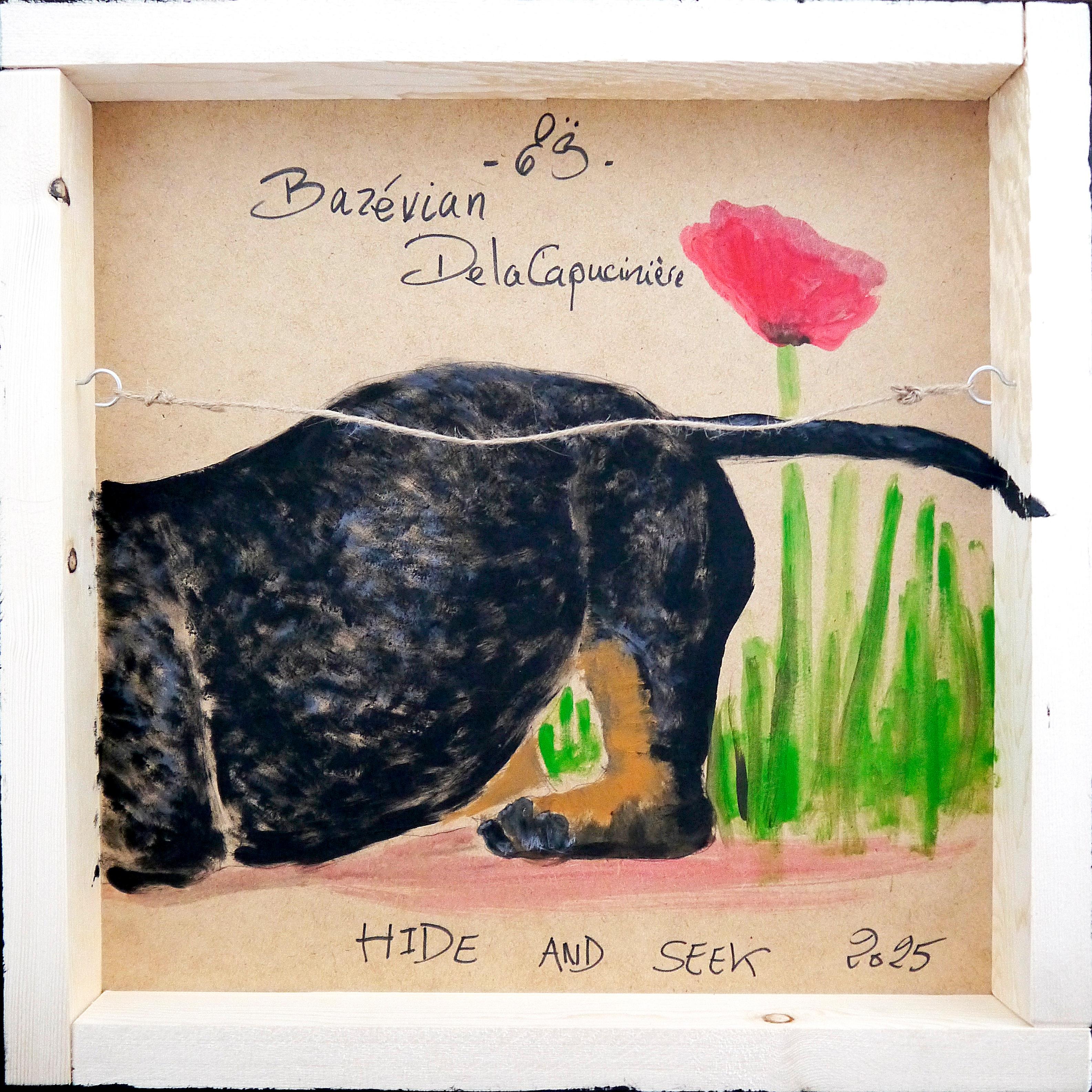 Portrait Teckel - FRENCH SCHOOL - Hide and Seek Chut les Barbizons ! CHIEN en vente 4